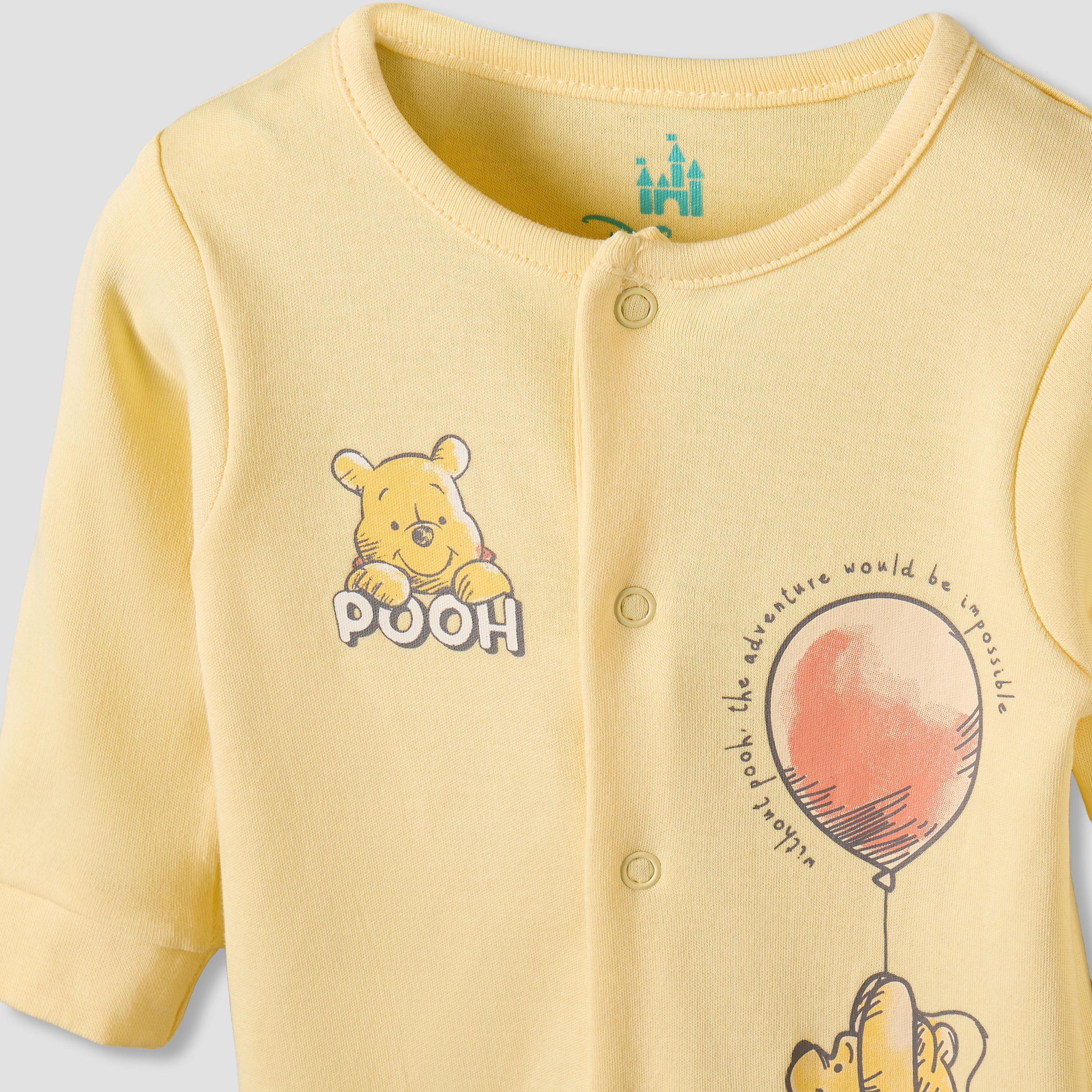 Set of 2 Disney Cotton Round Neck Sleepsuit and Romper with Winnie the Pooh Print-baby-boys-clothing-nightwear-sleepsuits-image-5