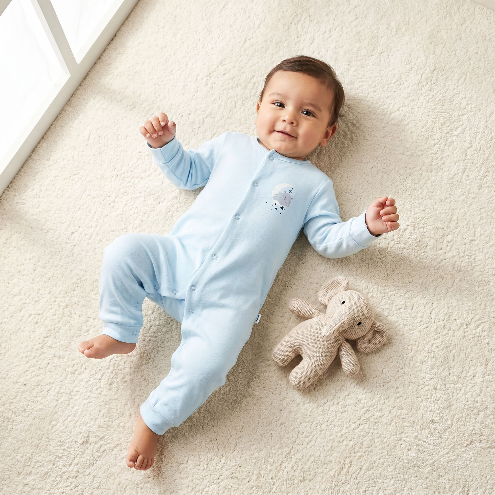Set of 2 Juniors Crew Neck Long Sleeves Sleepsuit with Romper-baby-boys-clothing-nightwear-sleepsuits-image-2