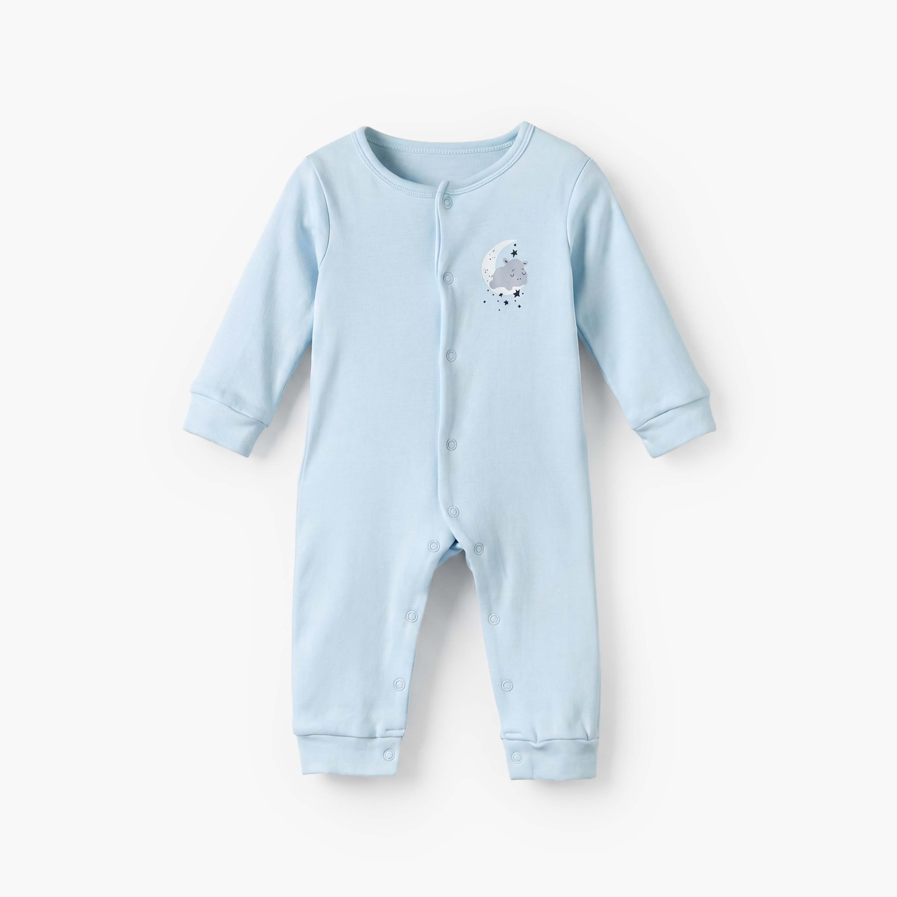 Set of 2 Juniors Crew Neck Long Sleeves Sleepsuit with Romper-baby-boys-clothing-nightwear-sleepsuits-image-3