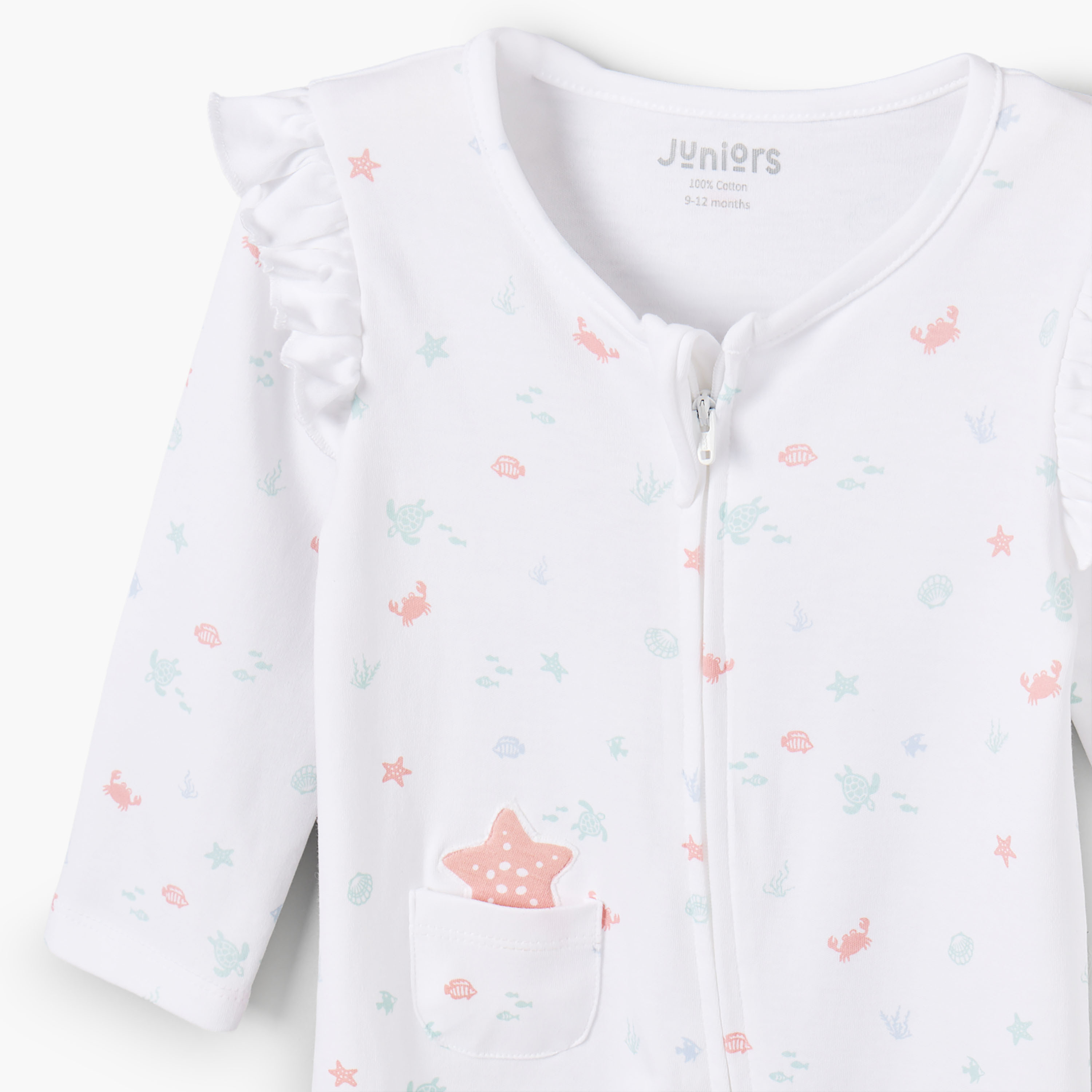 بدلة نوم قطن بأكمام طويلة وسحاب إغلاق من جونيورز-baby-boys-clothing-nightwear-sleepsuits-image-4