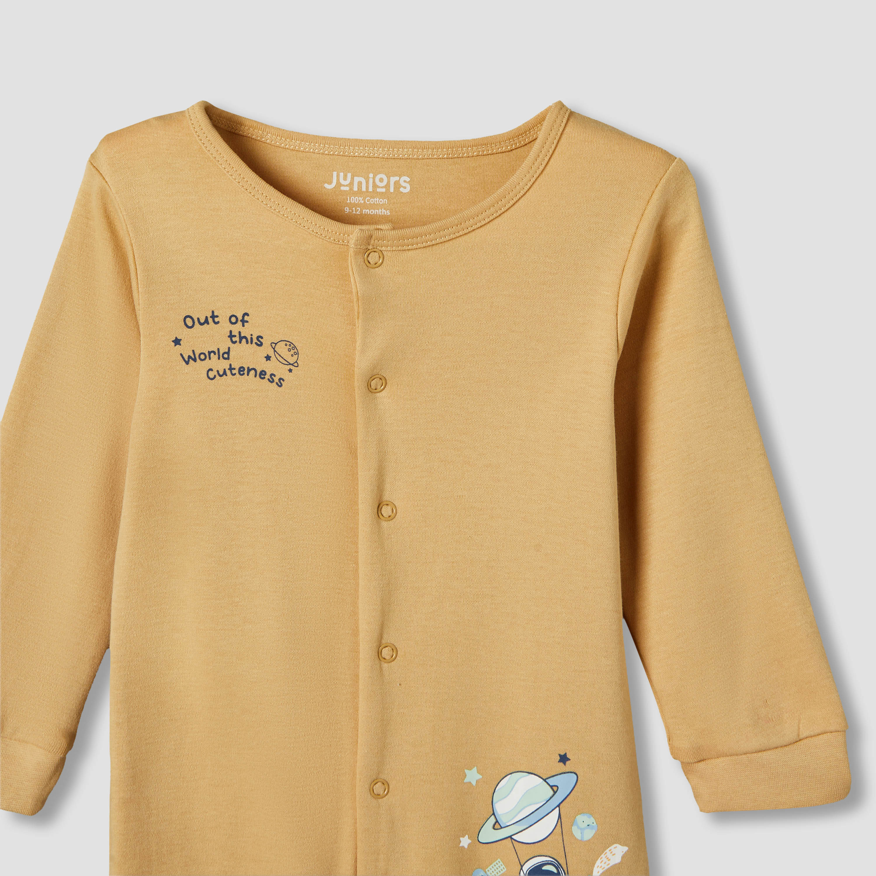 Set of 2 Juniors Cotton Sleepsuit and Romper with Space Print-baby-boys-clothing-nightwear-sleepsuits-image-4