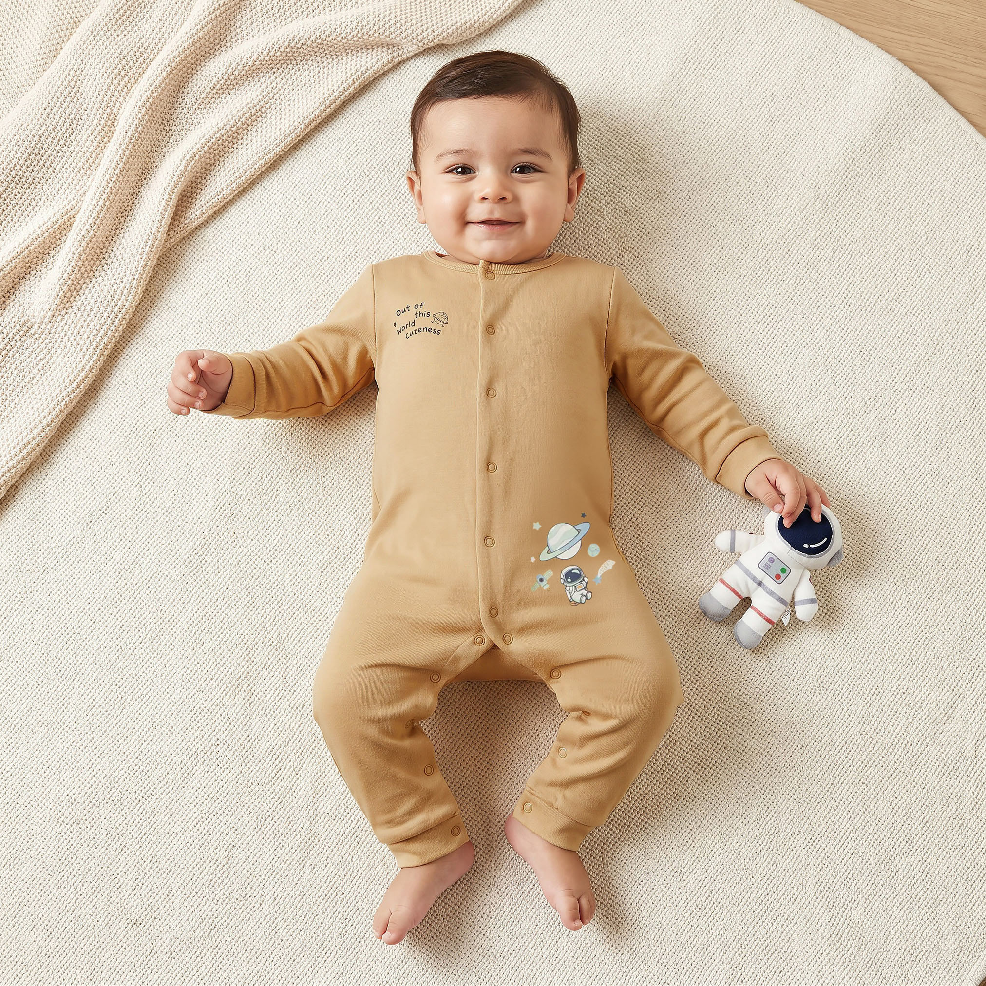 طقم من 2 بدلة نوم قطن مع رومبر وطبعات من جونيورز-baby-boys-clothing-nightwear-sleepsuits-image-2