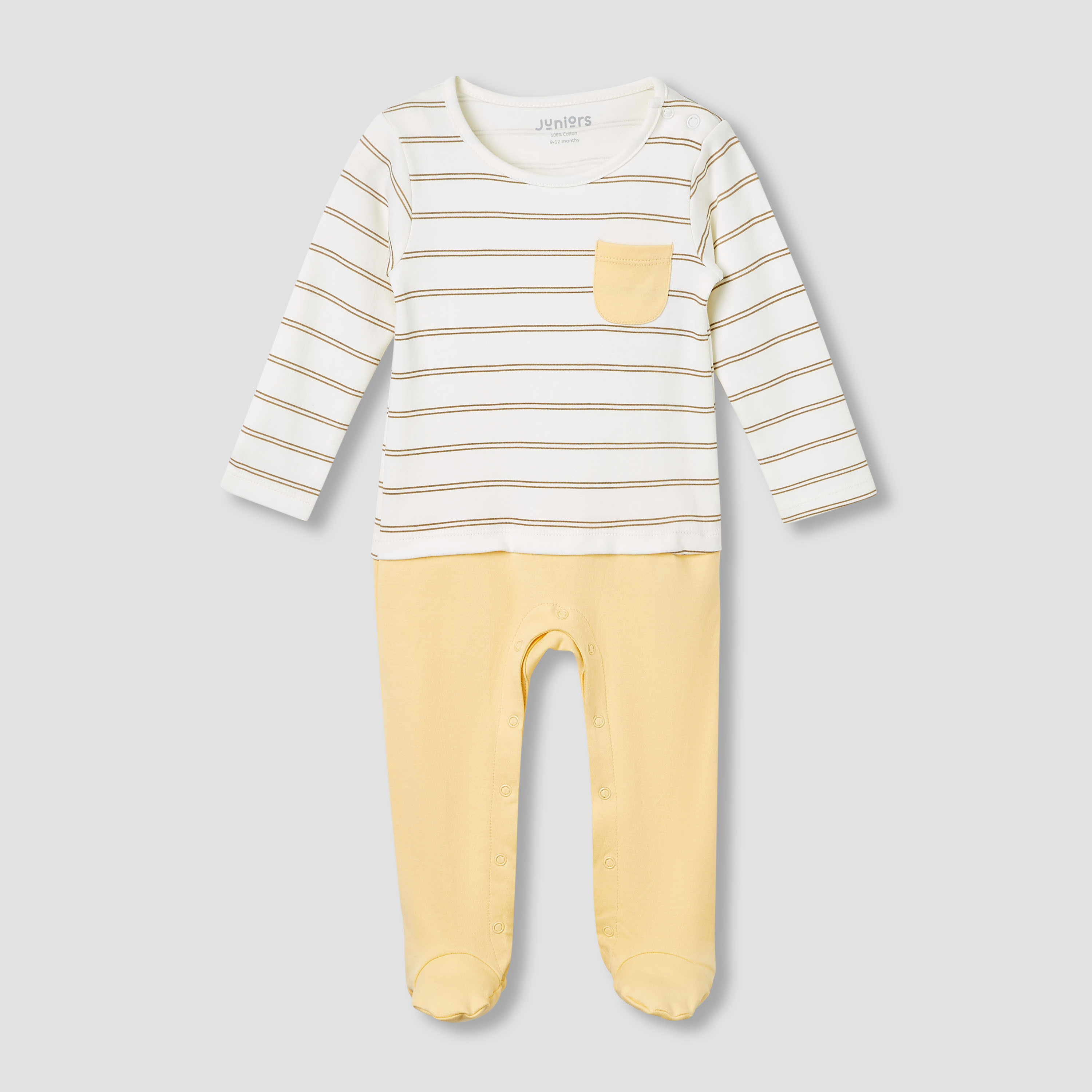 Juniors Striped Sleepsuit with Pocket-baby-boys-clothing-nightwear-sleepsuits-image-2