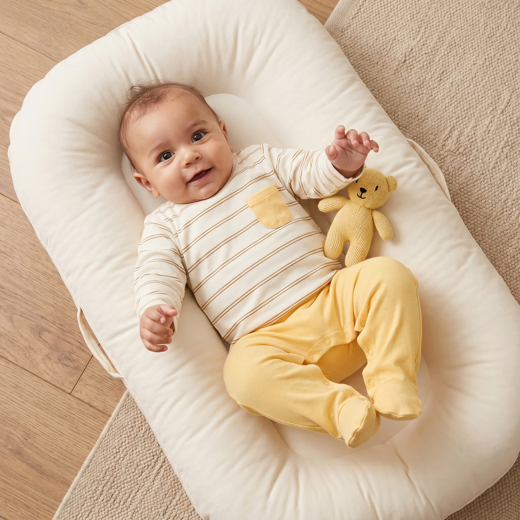 Juniors Striped Sleepsuit with Pocket-baby-boys-clothing-nightwear-sleepsuits-image-1