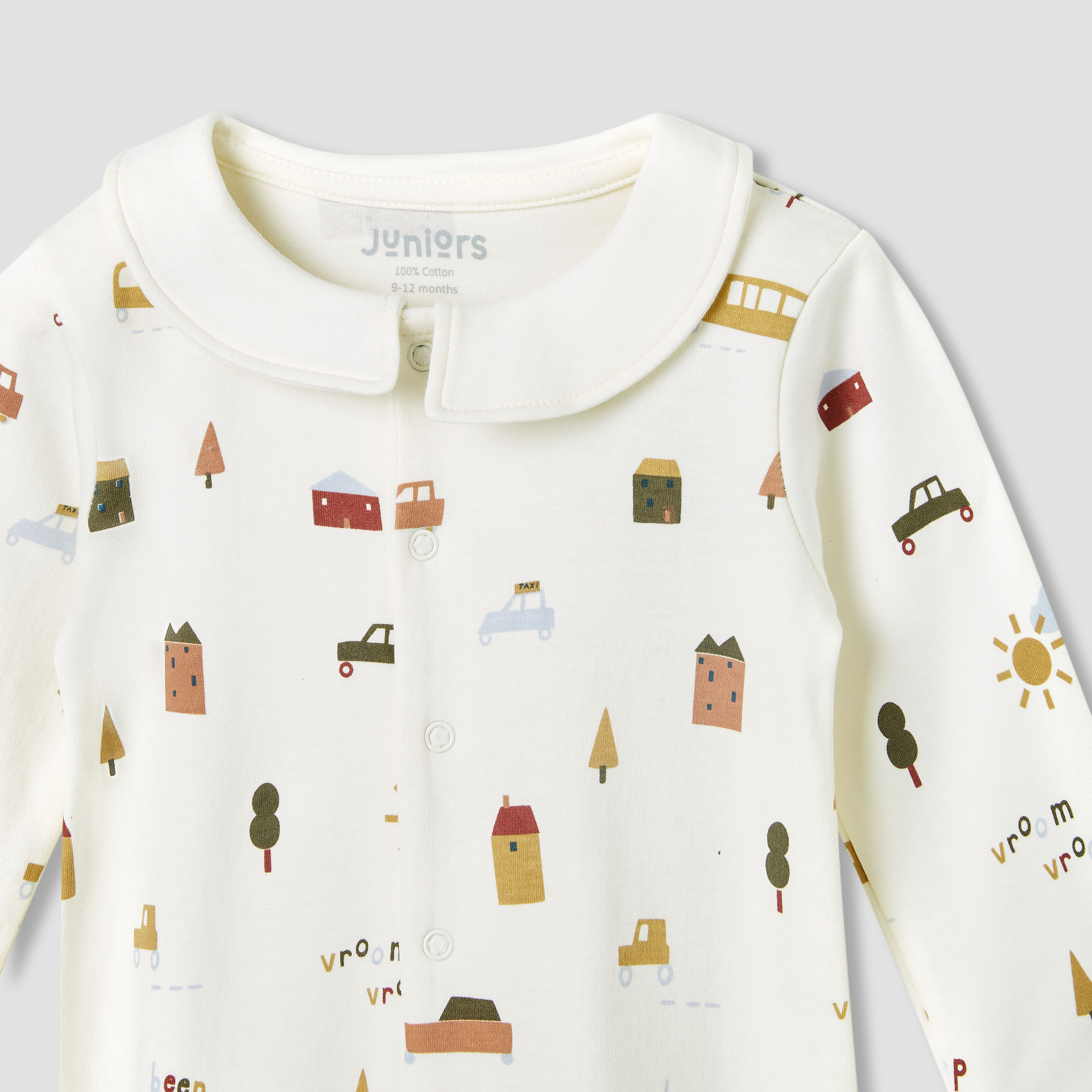 Juniors Printed Sleepsuit with Long Sleeves-baby-boys-clothing-nightwear-sleepsuits-image-4