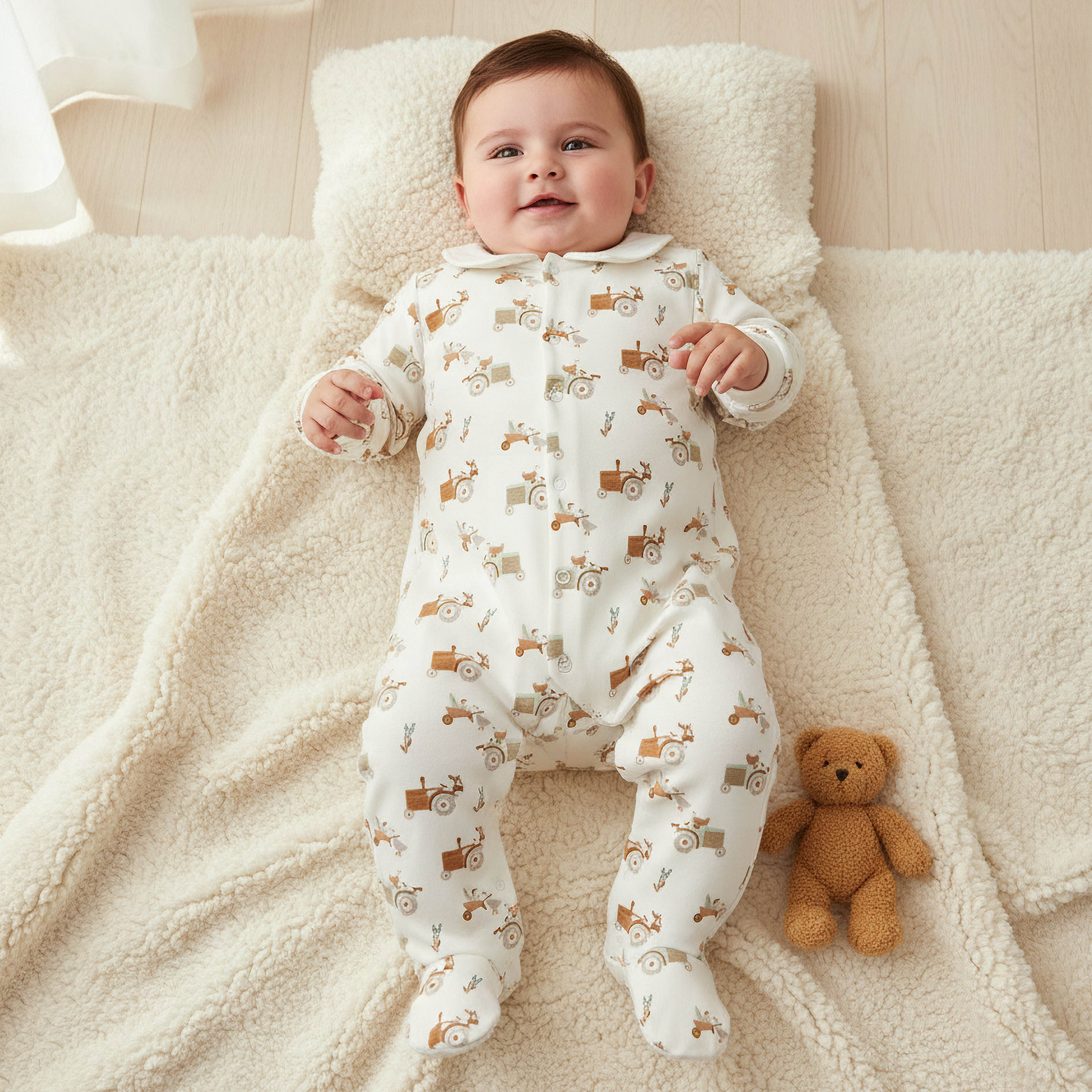 Juniors Printed Sleepsuit with Long Sleeves-baby-boys-clothing-nightwear-sleepsuits-image-1