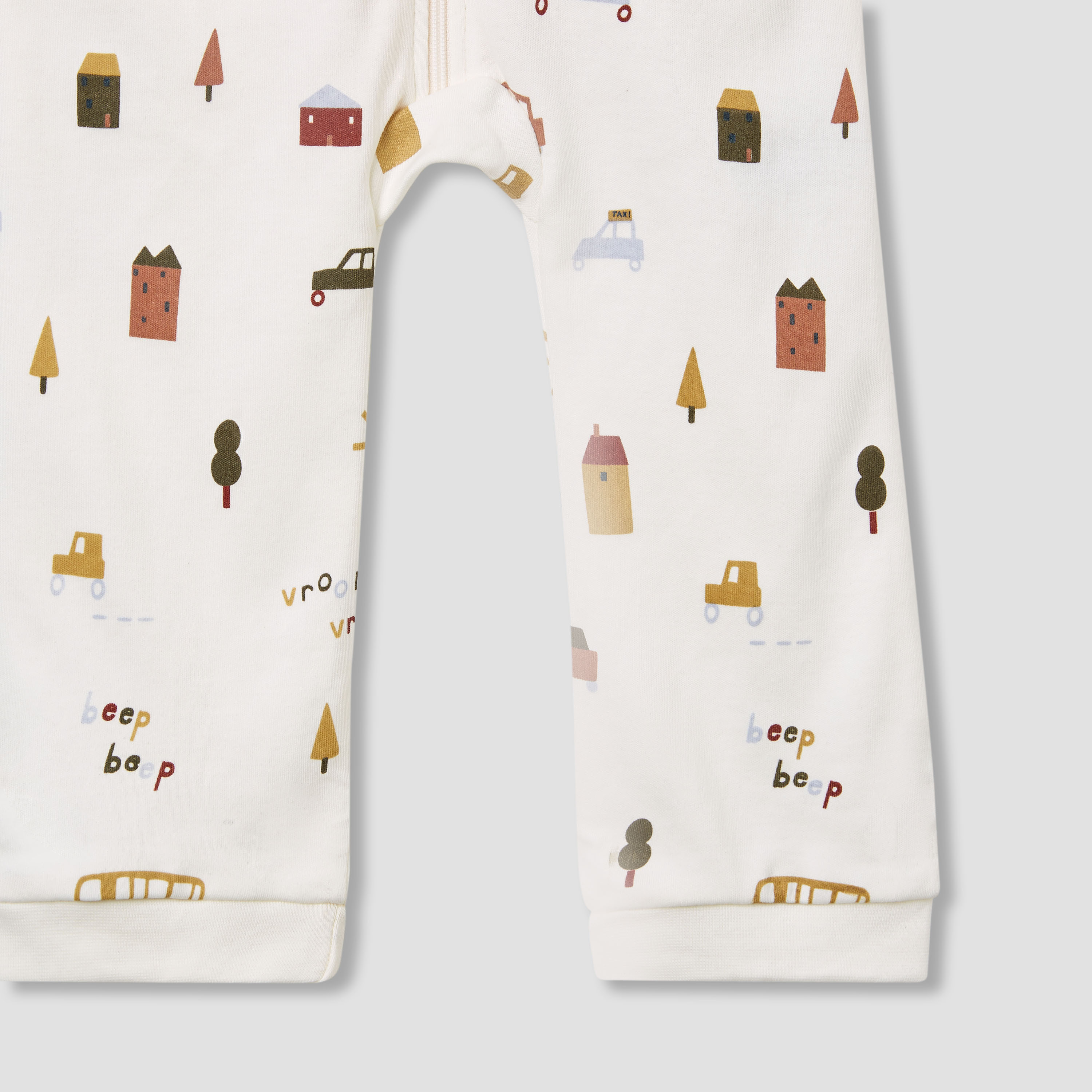 Juniors Round Neck Sleepsuit with  Zip Closure - Cotton - Long Sleeves-baby-boys-clothing-nightwear-sleepsuits-image-4