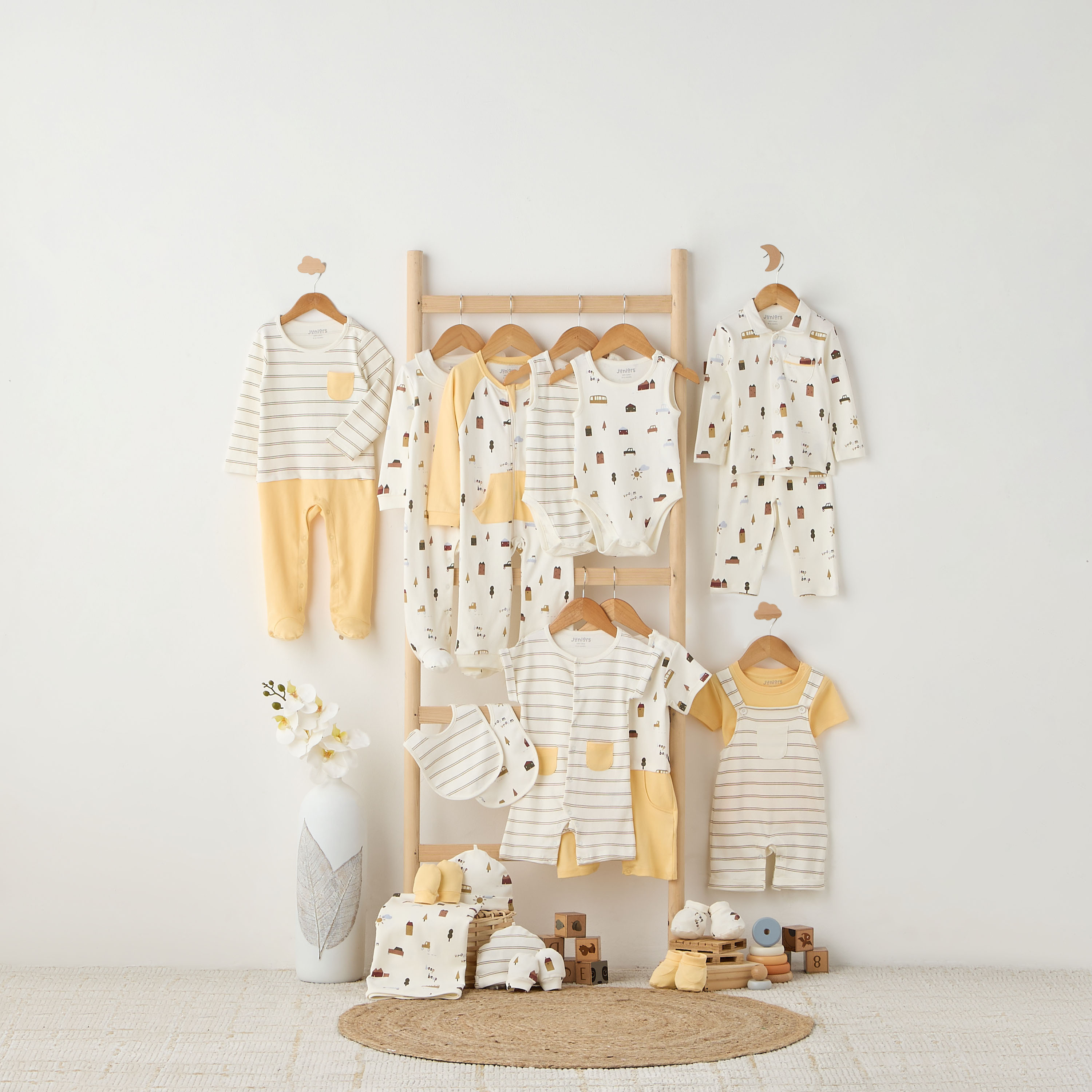 بدلة نوم بياقة مستديرة وسحاب إغلاق - قطن - أكمام طويلة من جونيورز-baby-boys-clothing-nightwear-sleepsuits-image-6