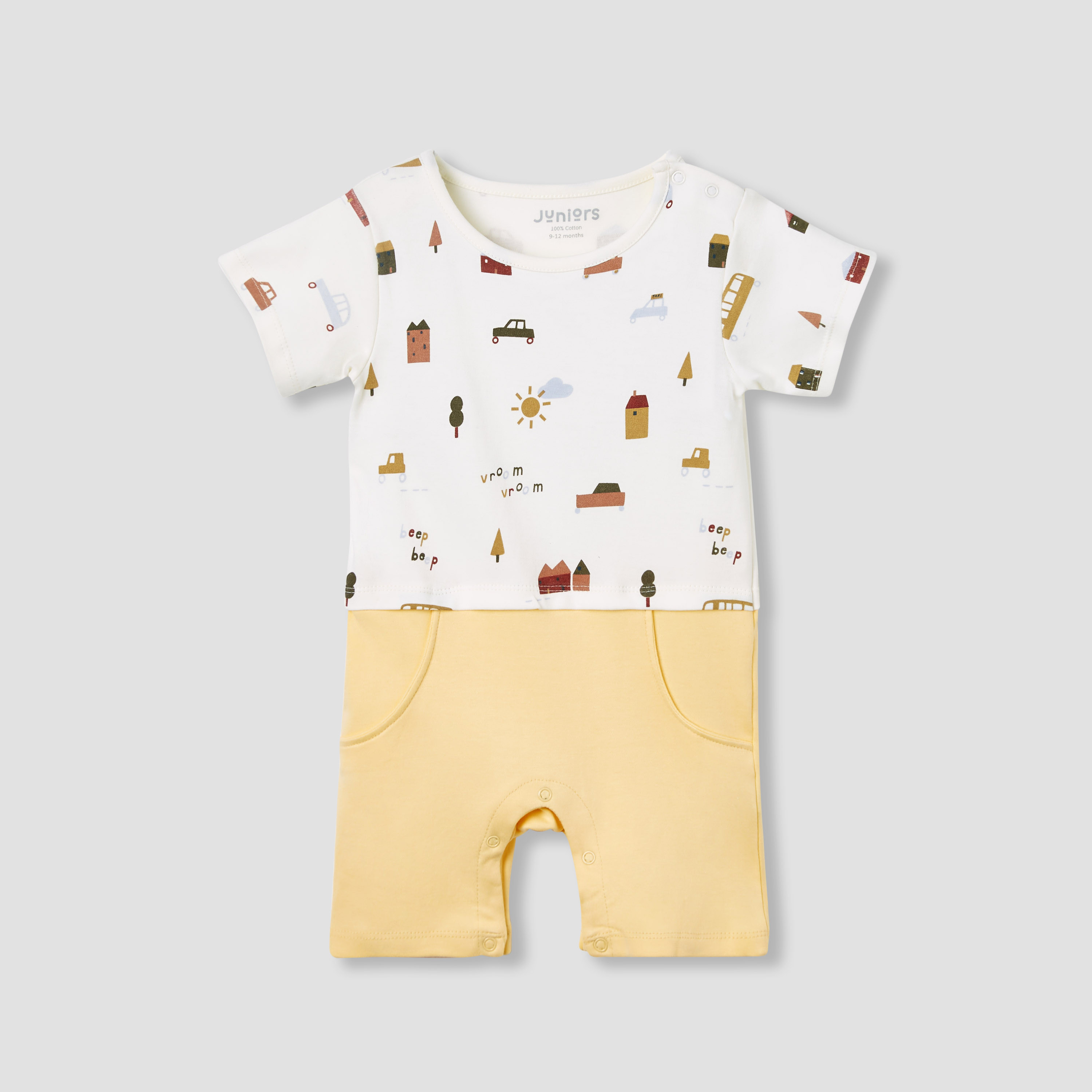 Juniors Printed Romper with Short Sleeves-baby-boys-clothing-rompers-image-2