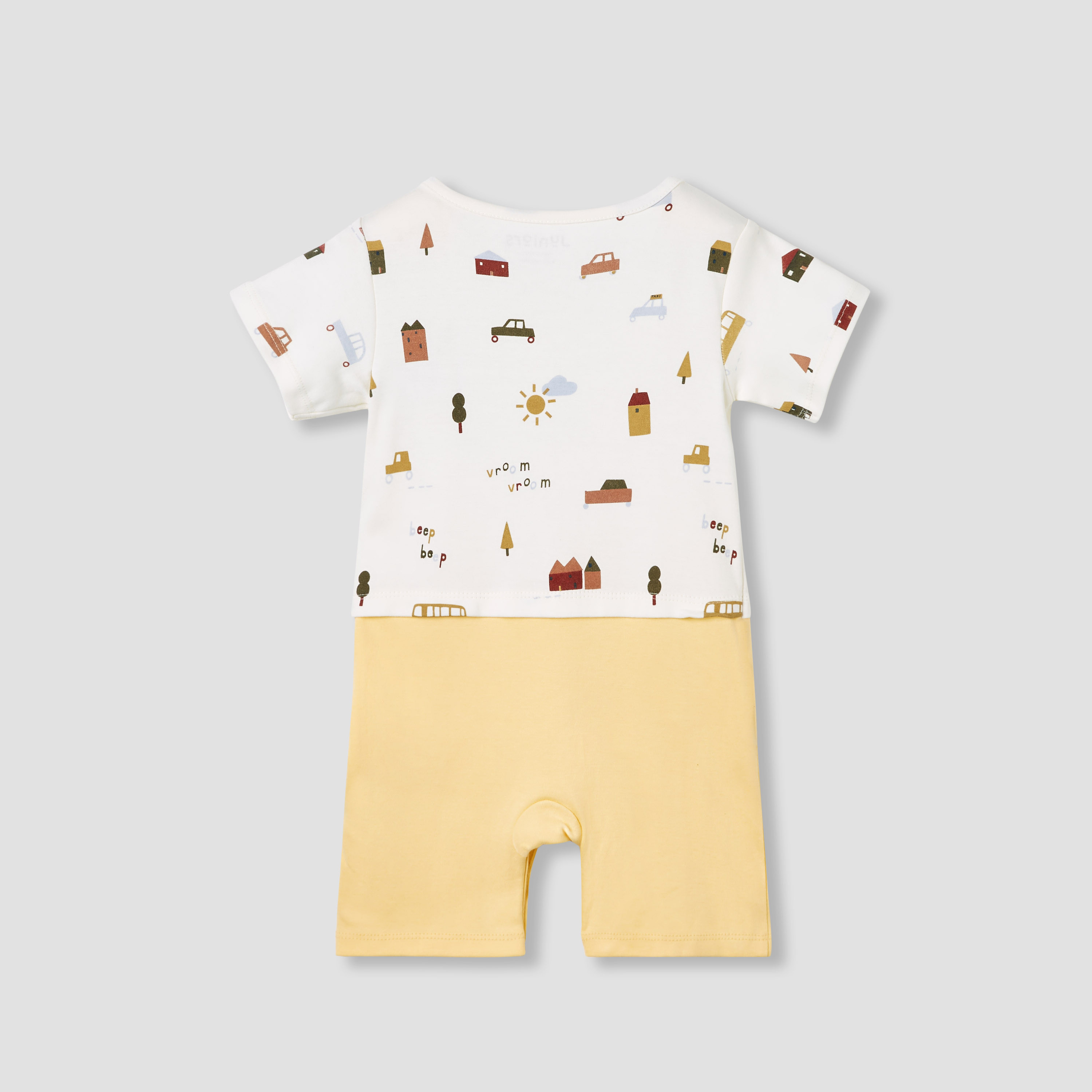Juniors Printed Romper with Short Sleeves-baby-boys-clothing-rompers-image-3