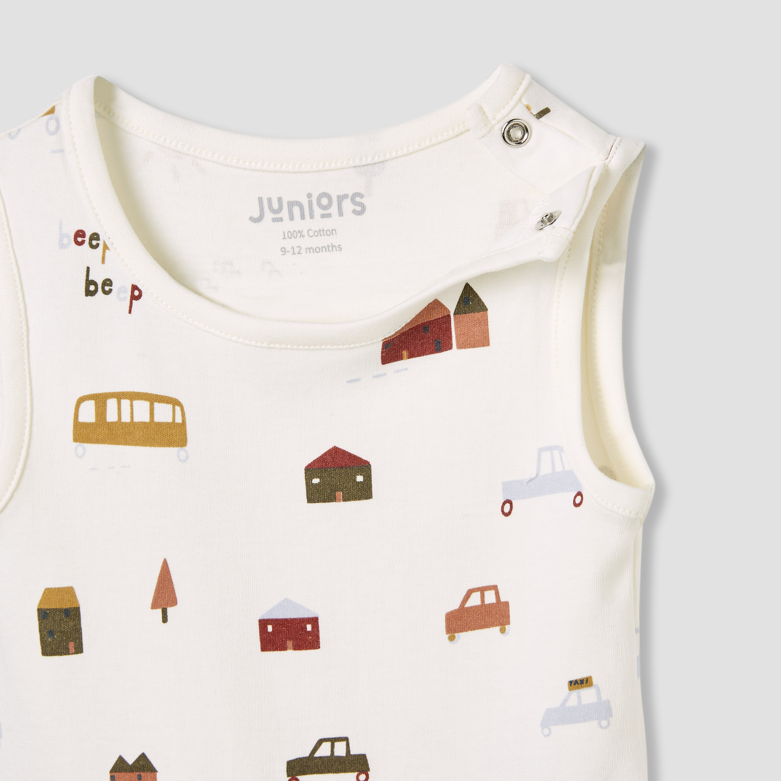 Juniors Printed Sleeveless Bodysuit with Button Closure - Set of 2-baby-boys-clothing-bodysuits-image-5