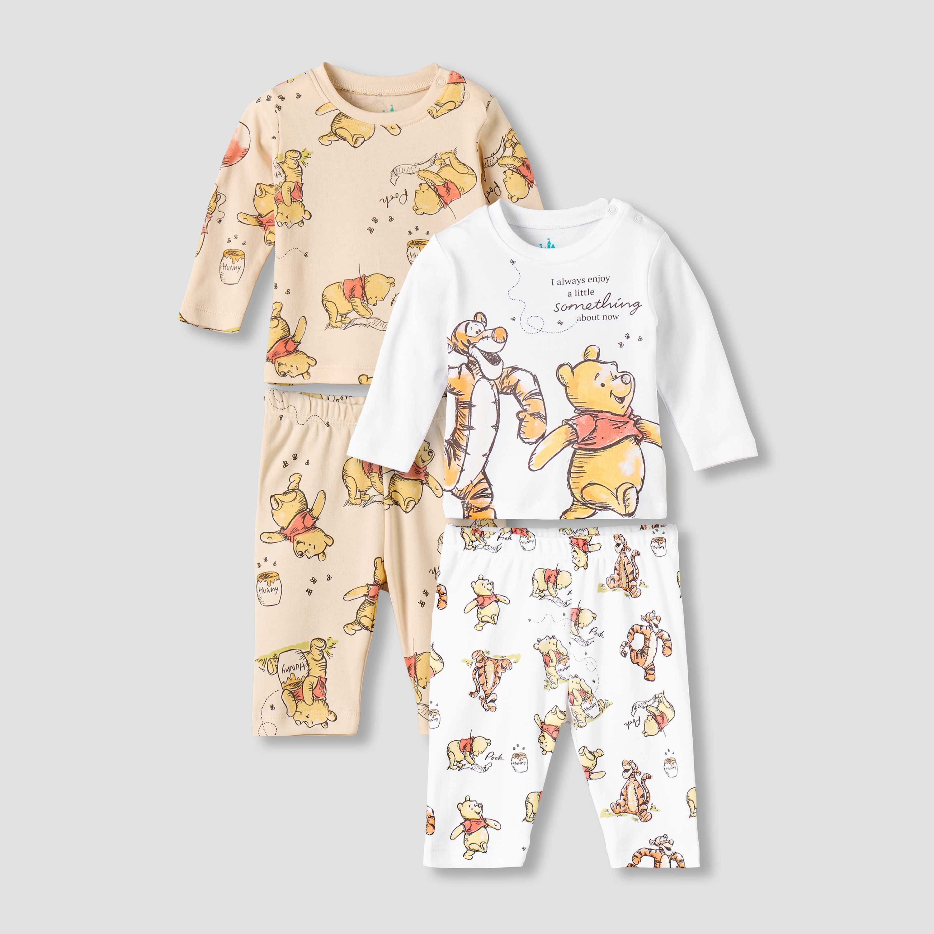 Pack of 2 Disney Cotton Long Sleeves Pyjama Set with Winnie the Pooh Print-baby-boys-clothing-nightwear-pyjamasets-image-1