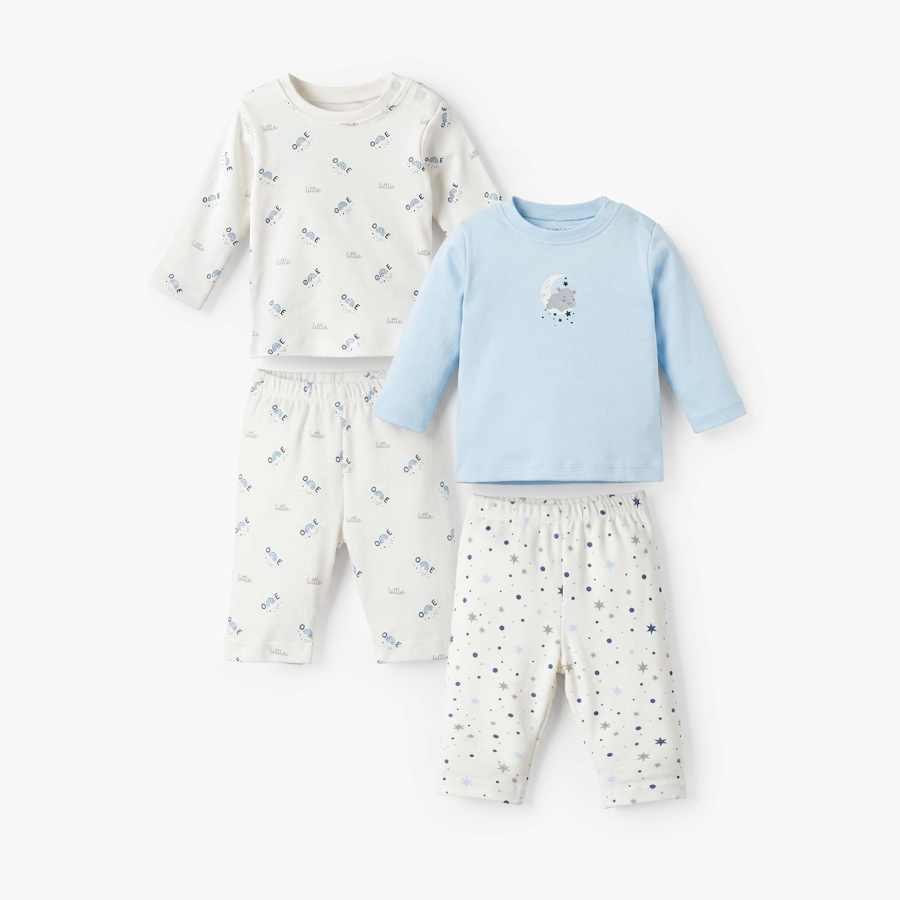 Juniors Cotton Crew Neck Long Sleeves Pyjama Set with Celestial Print-baby-boys-clothing-nightwear-pyjamasets-image-1