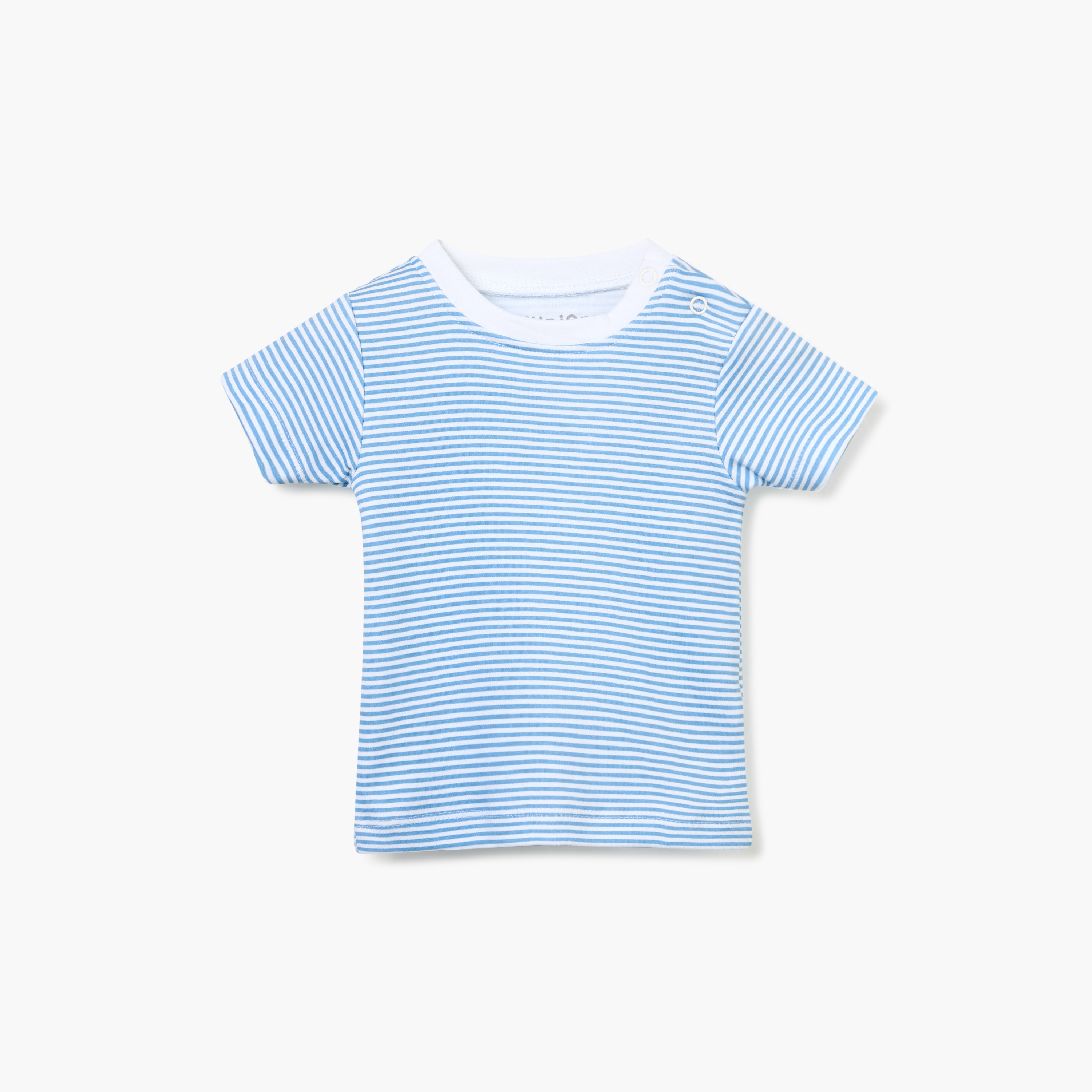 Juniors Striped T-shirt and Dungaree Set-baby-boys-clothing-rompers-image-2