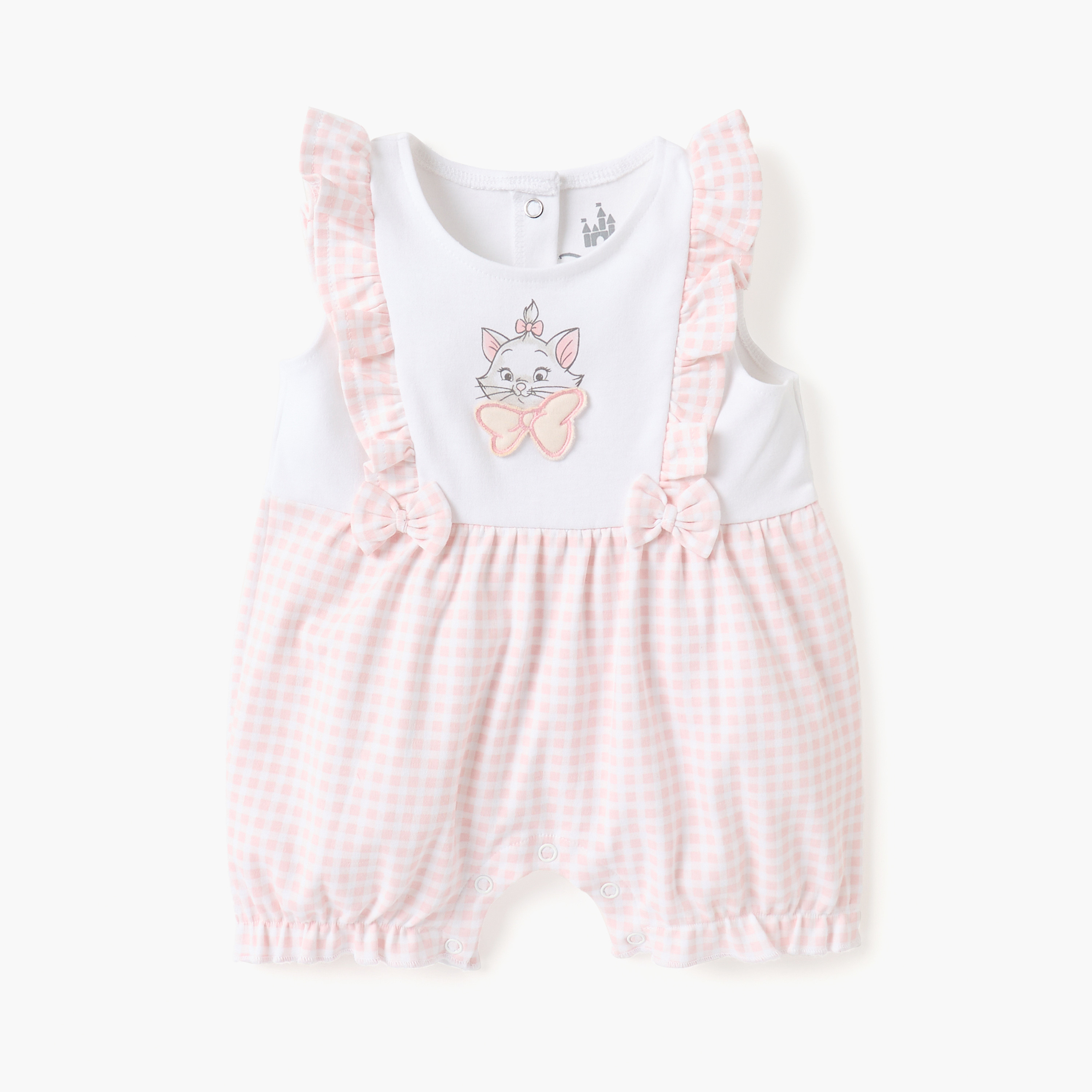 Disney Marie Print Romper with Button Closure-baby-girls-clothing-rompers-image-1