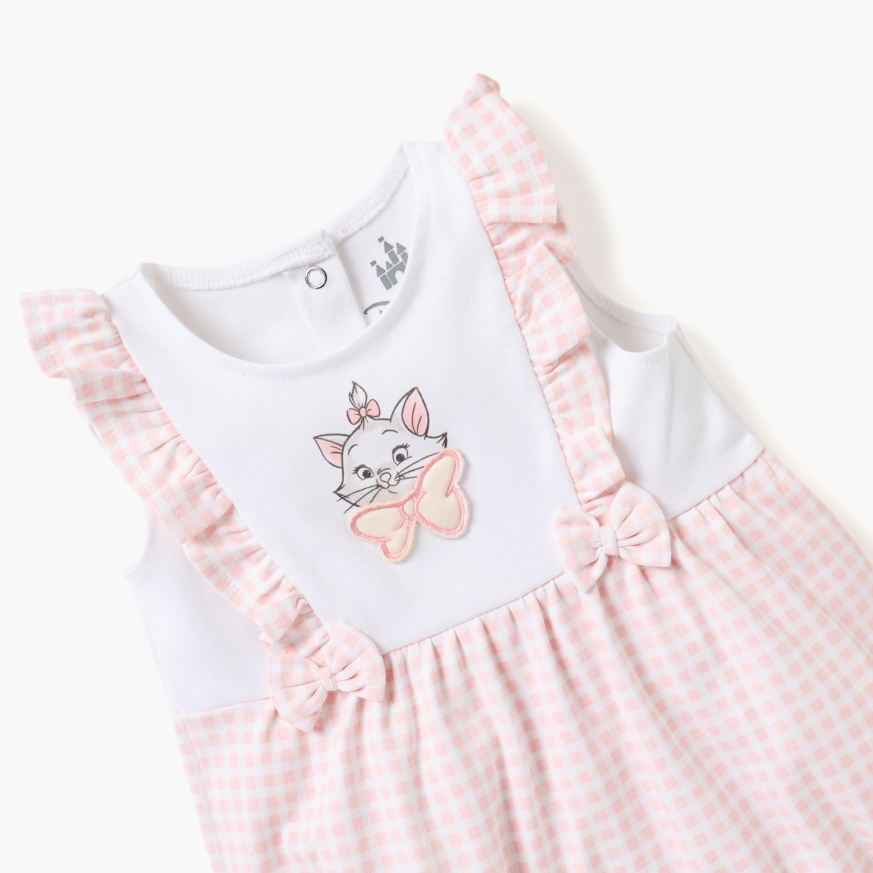 Disney Marie Print Romper with Button Closure-baby-girls-clothing-rompers-image-3