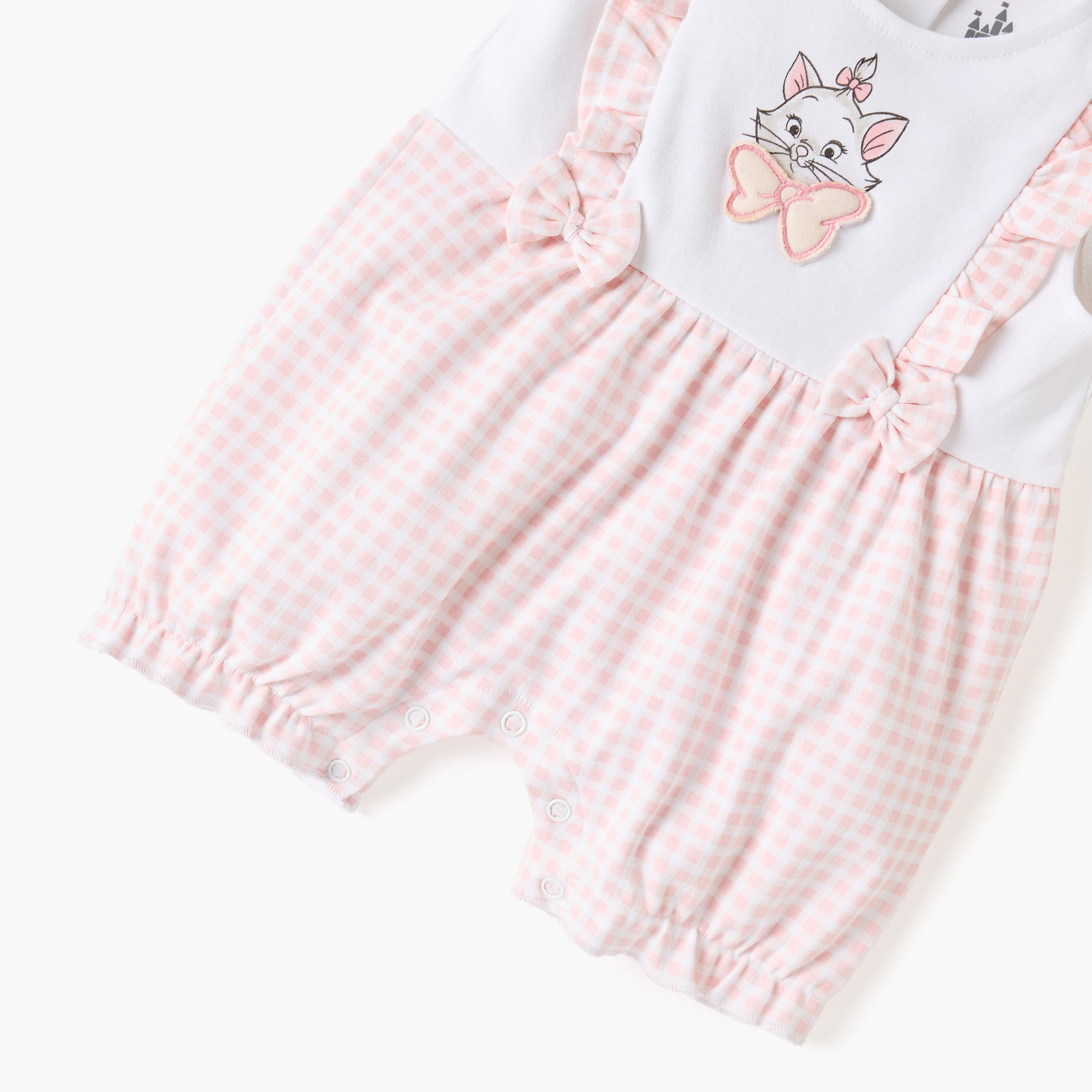 Disney Marie Print Romper with Button Closure-baby-girls-clothing-rompers-image-4