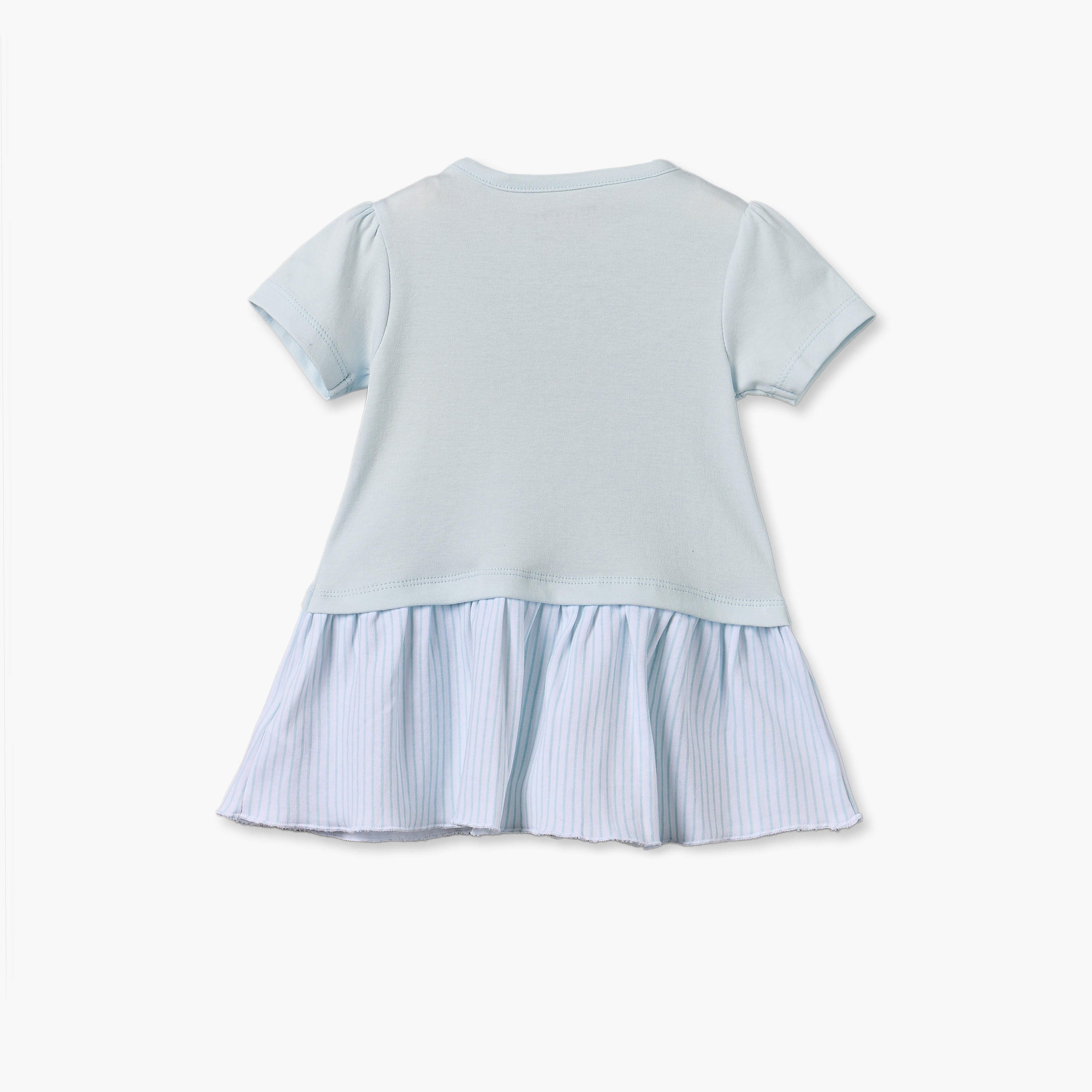 فستان بطول الركبة بأكمام قصيرة وياقة ضيقة وصدفة بحر مزيّنة من جونيورز-baby-girls-clothing-dressesandjumpsuits-image-3