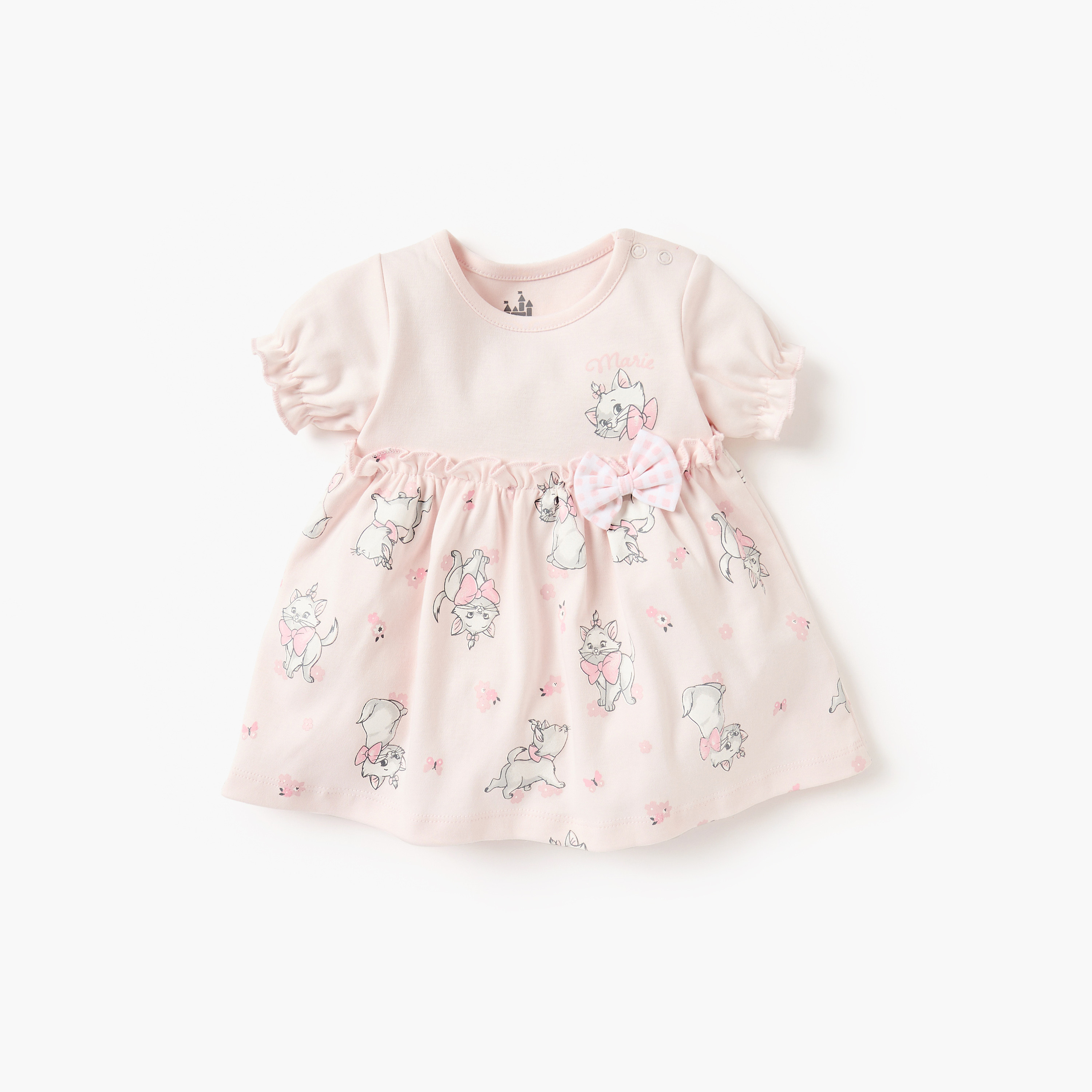 فستان إيه لاين بياقة مستديرة وأكمام قصيرة وطبعات ماري من ديزني-baby-girls-clothing-dressesandjumpsuits-image-1