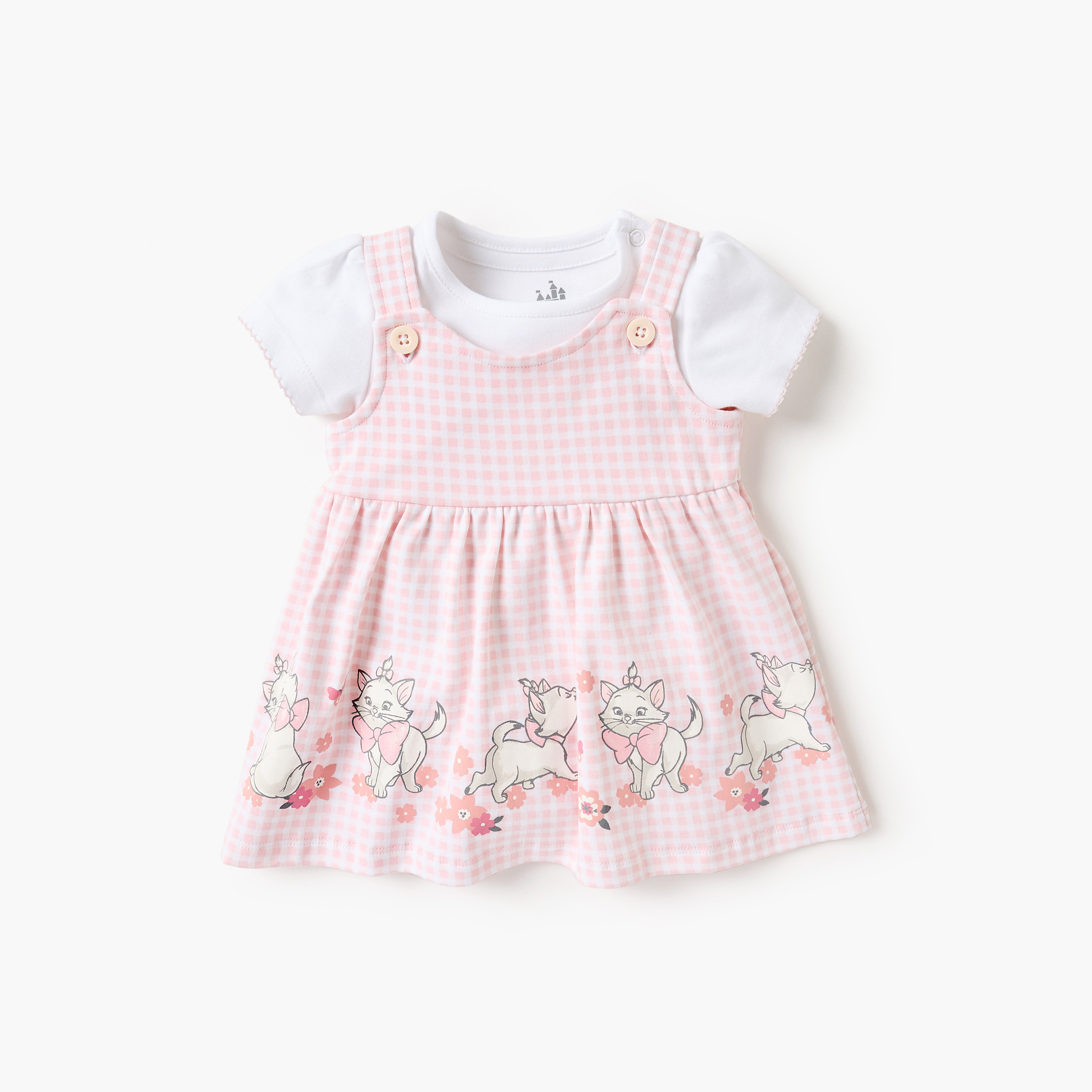 Disney Marie Print Dress Dungaree and Romper Set-baby-girls-clothing-rompers-image-1