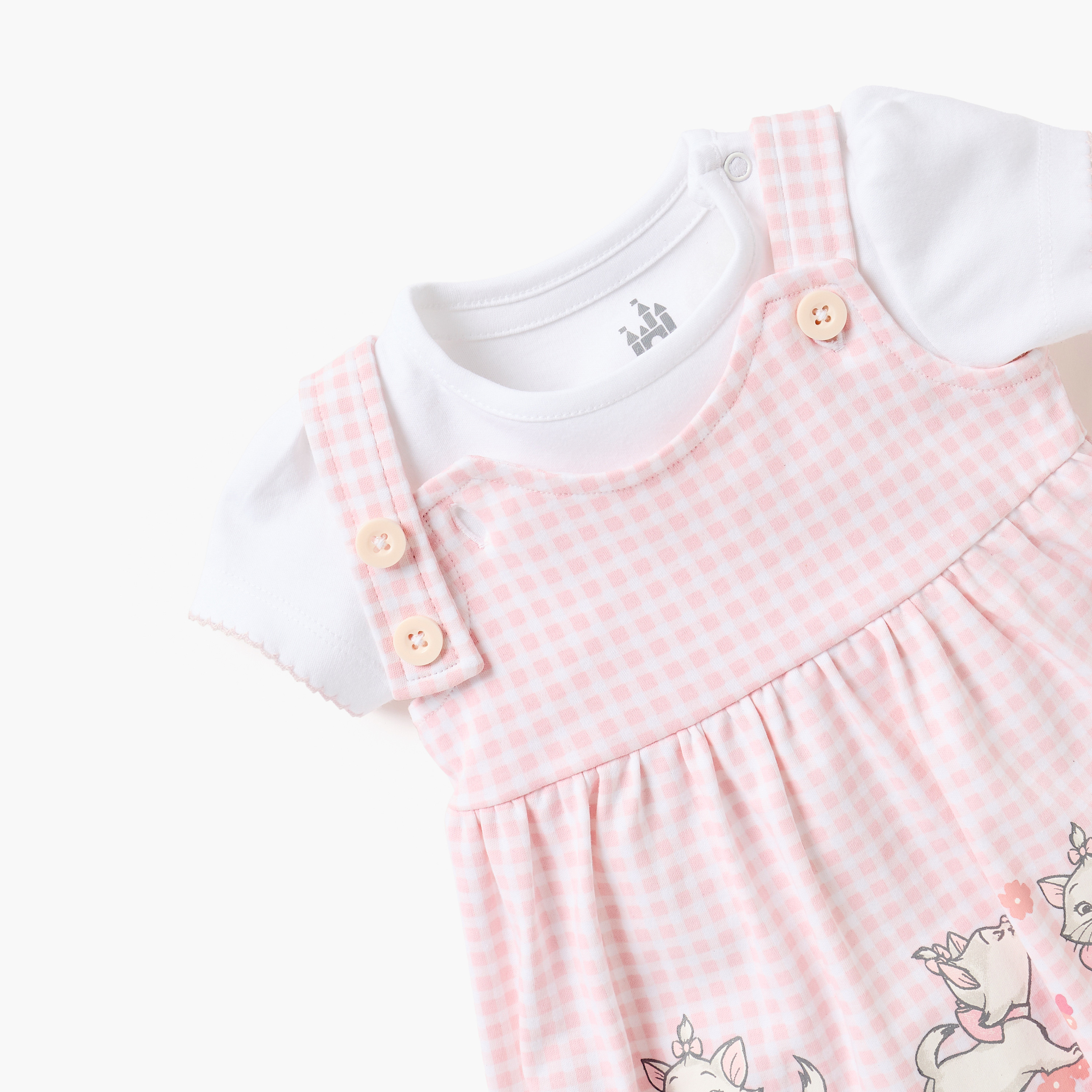 Disney Marie Print Dress Dungaree and Romper Set-baby-girls-clothing-rompers-image-4