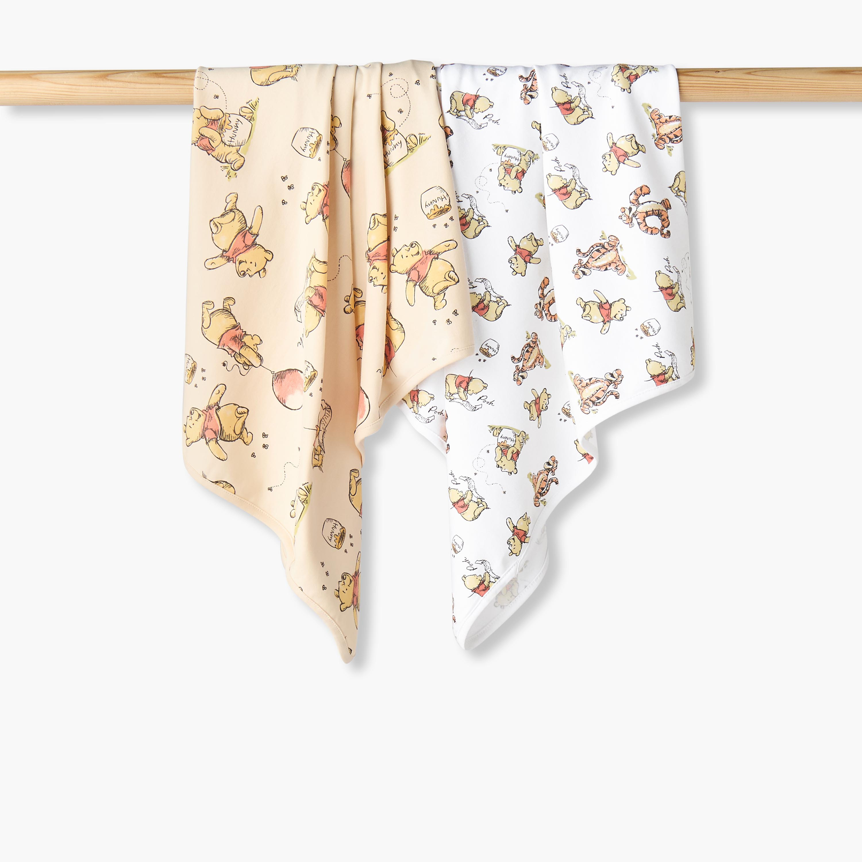 Pack of 2 Disney Receiving Blanket with Winnie the Pooh Print-baby-nursery-blanketsandswaddles-receivingblankets-image-1