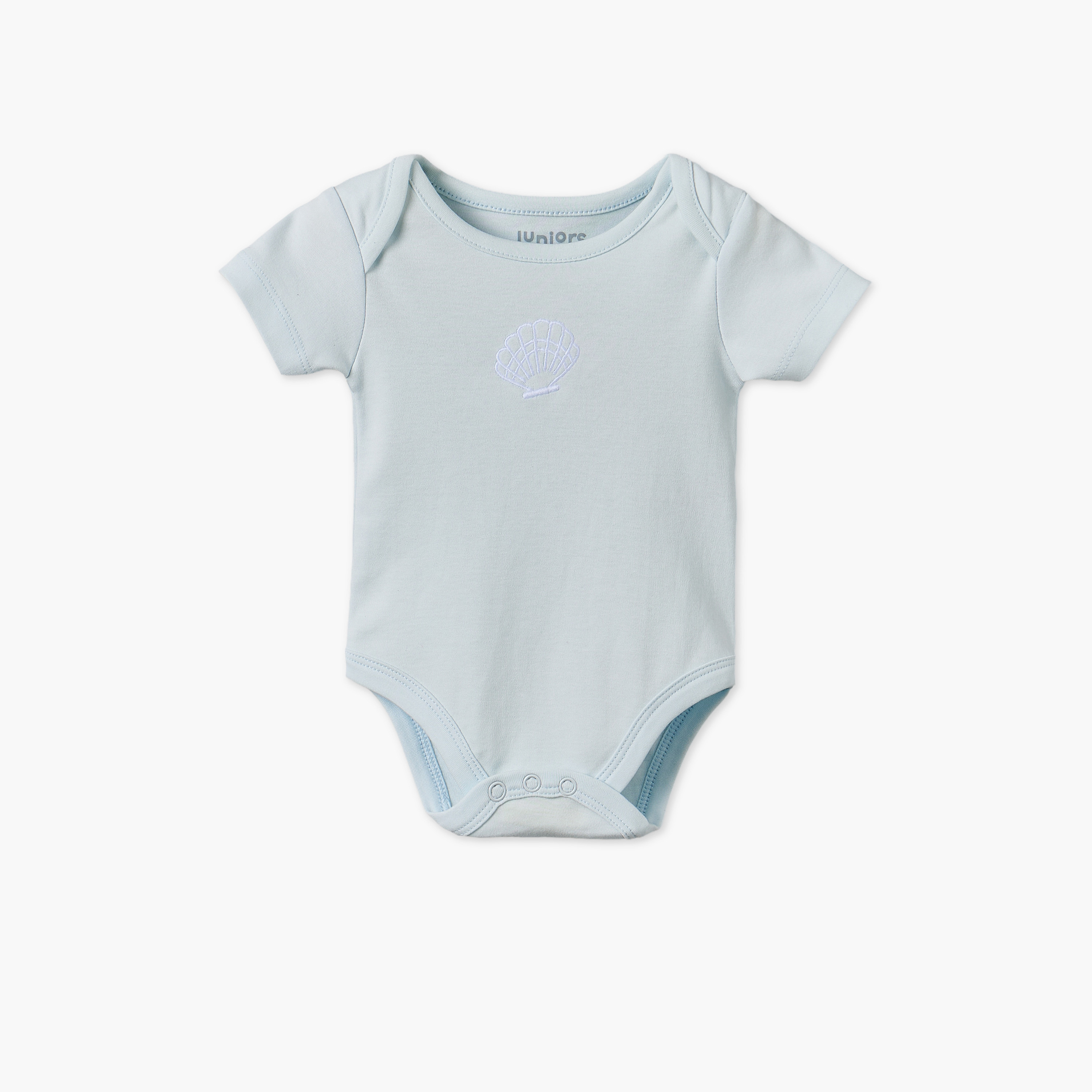 بودي سوت قطن بأكمام قصيرة وياقة ضيقة بتطريز صدفة بحر من جونيورز-baby-girls-clothing-bodysuits-image-2