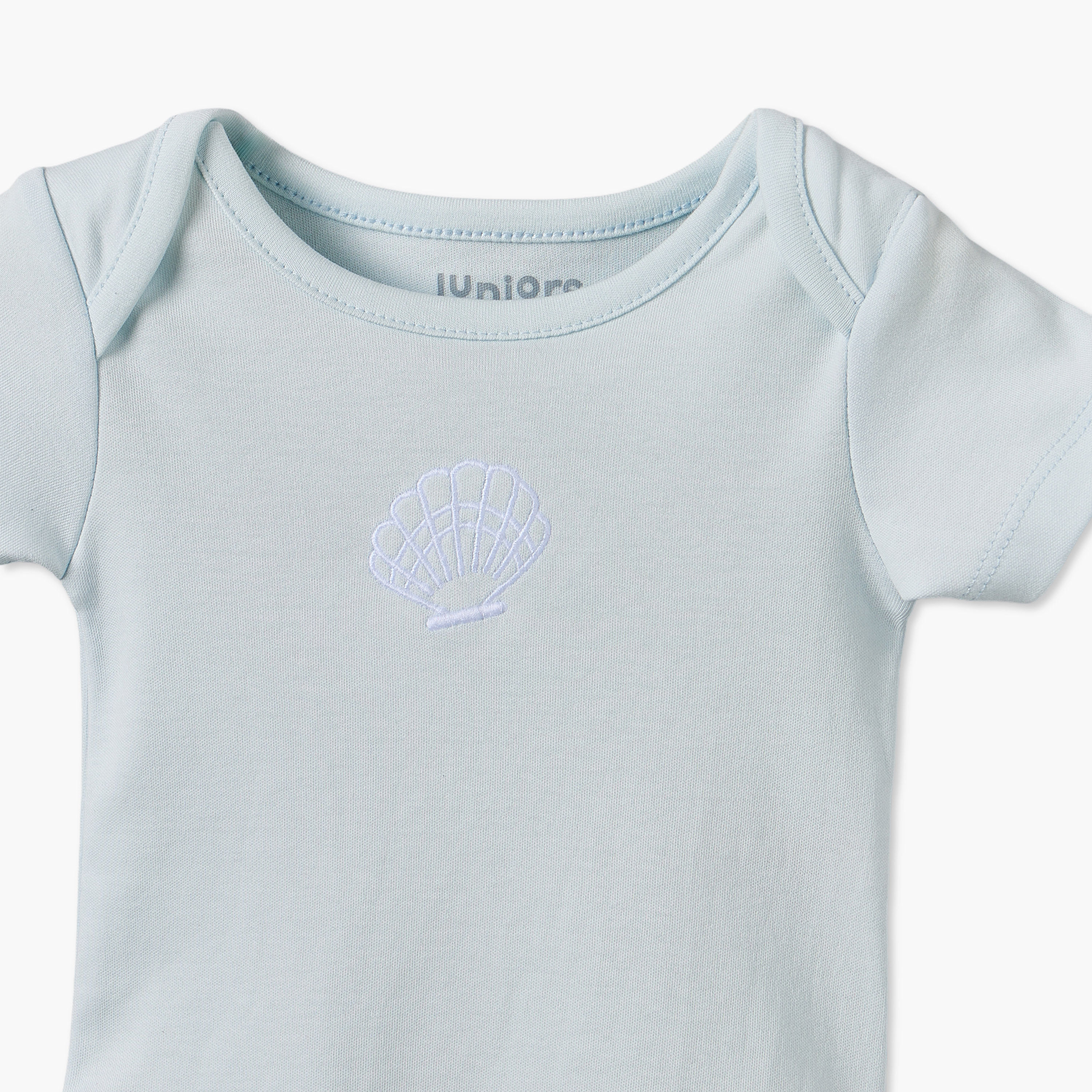بودي سوت قطن بأكمام قصيرة وياقة ضيقة بتطريز صدفة بحر من جونيورز-baby-girls-clothing-bodysuits-image-4