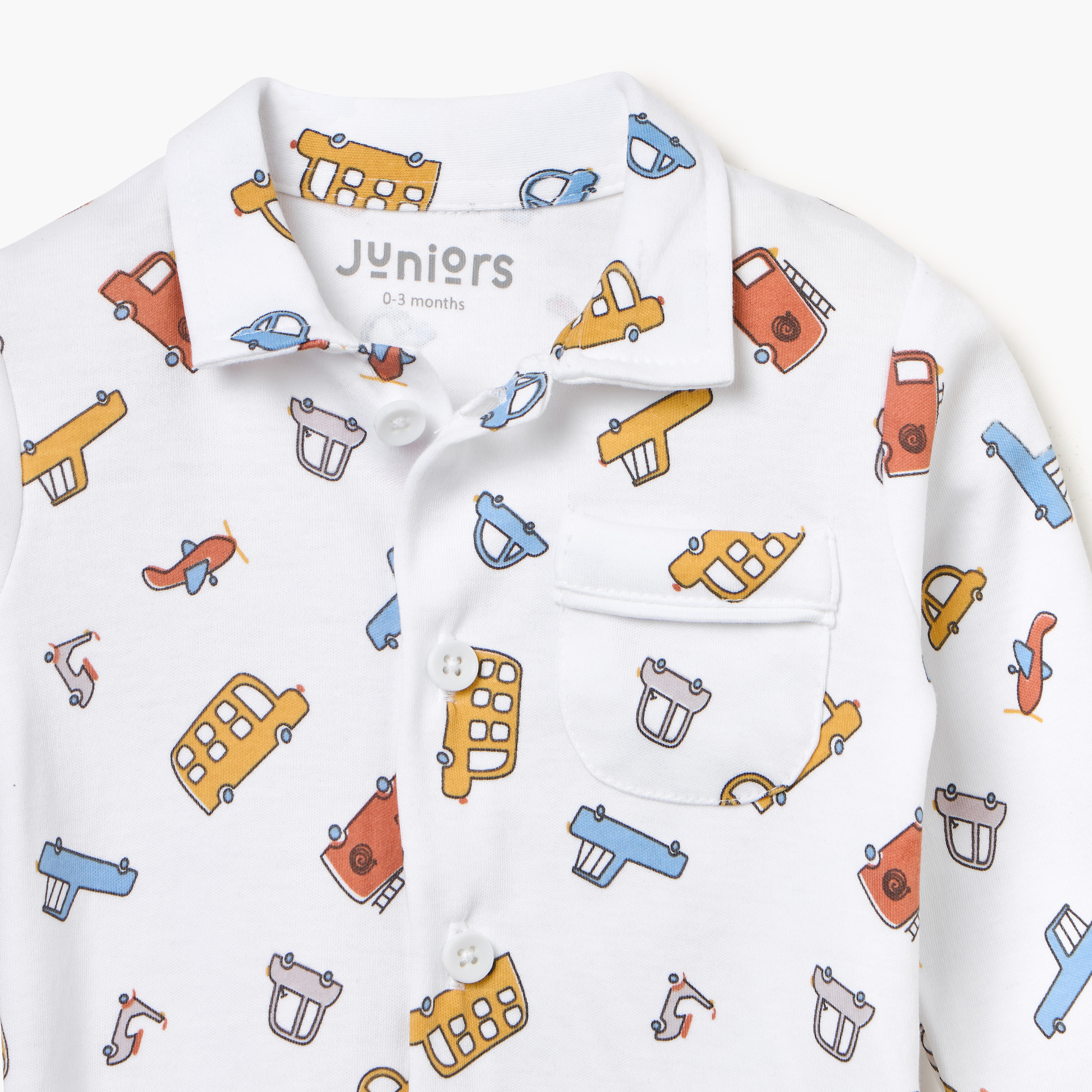 Juniors Vehicle Print Shirt and Pyjama Set-baby-boys-clothing-nightwear-pyjamasets-image-4