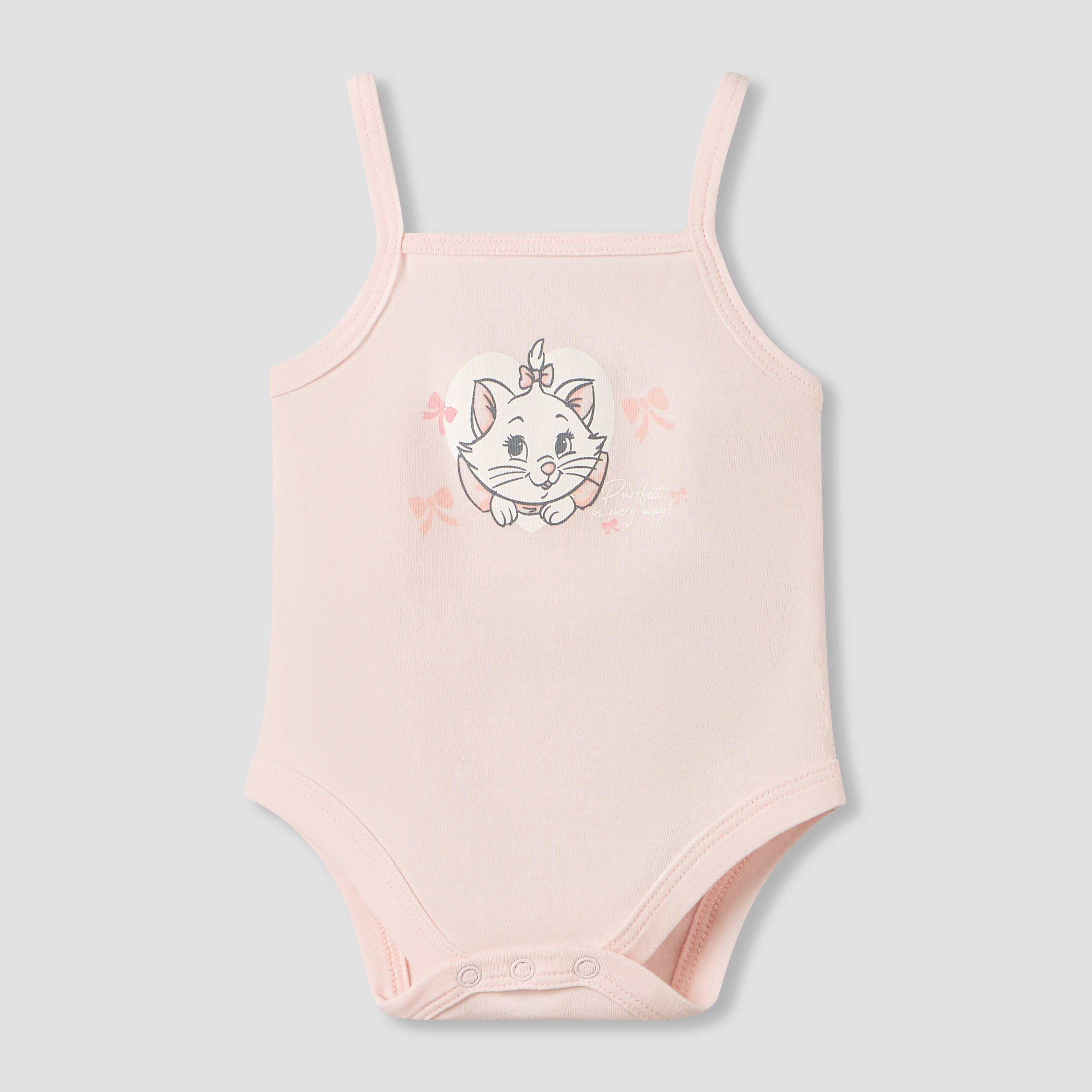 Pack of 3 Disney Square Neck Strappy Bodysuit with Marie Print-baby-girls-clothing-bodysuits-image-4