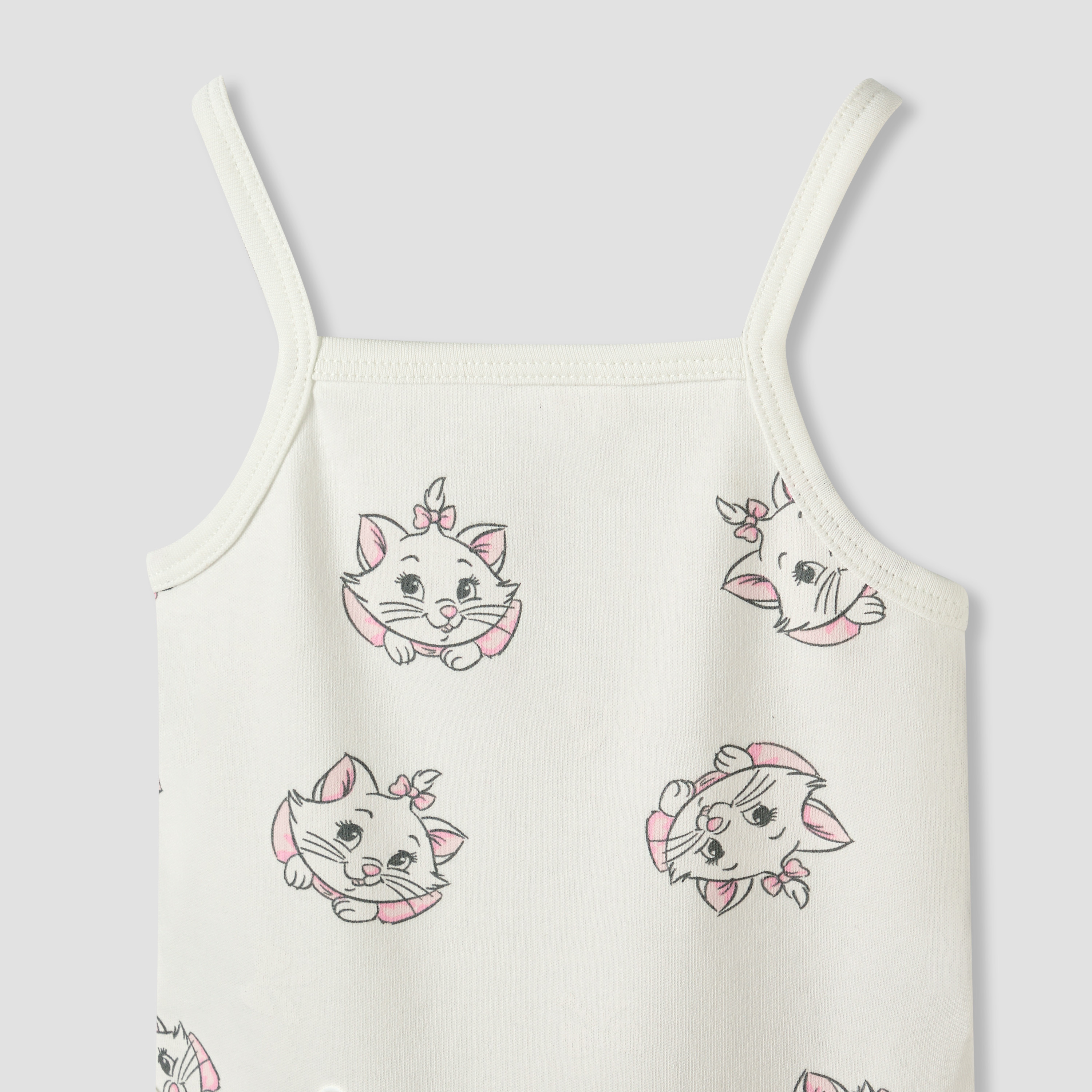 Pack of 3 Disney Square Neck Strappy Bodysuit with Marie Print-baby-girls-clothing-bodysuits-image-6