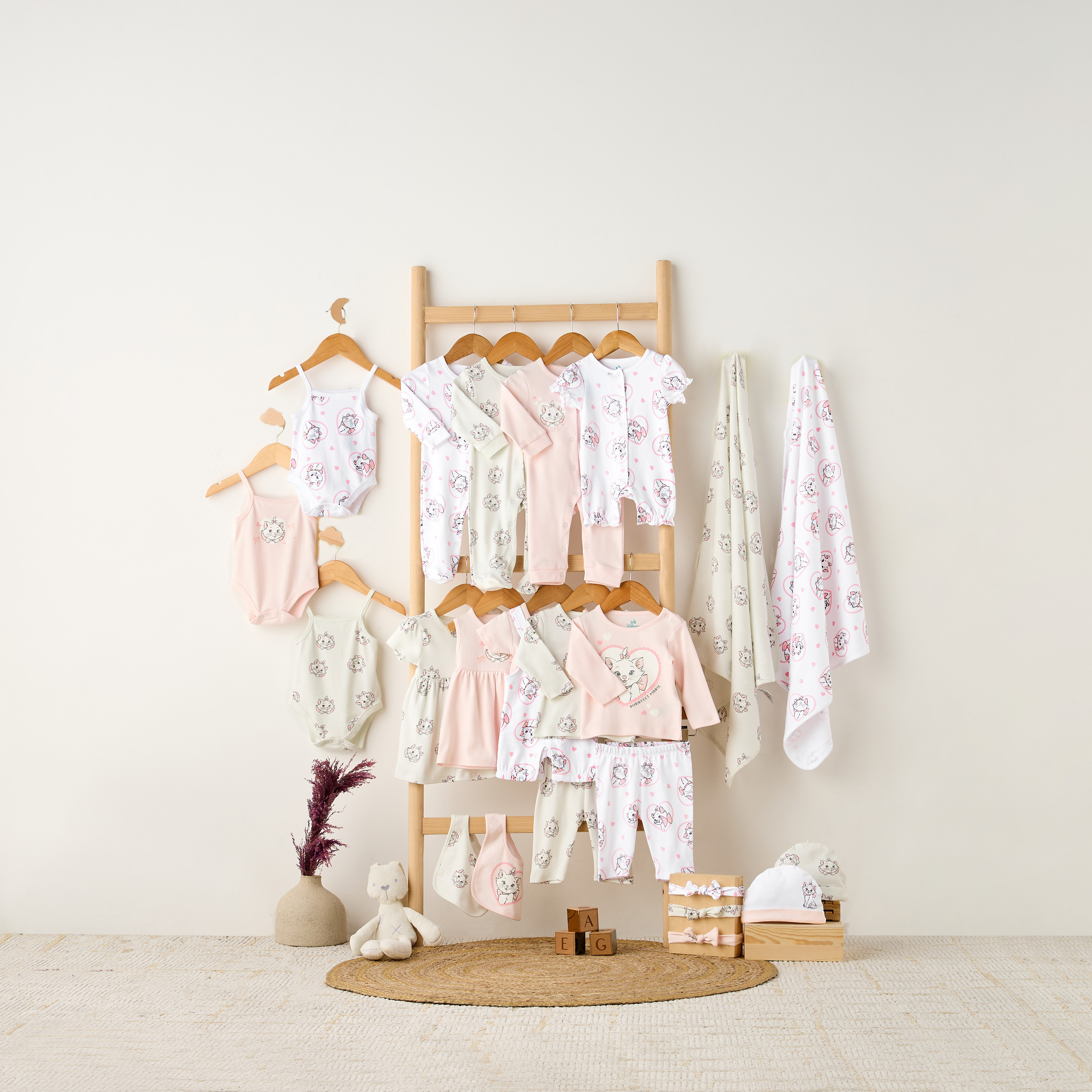 Pack of 3 Disney Square Neck Strappy Bodysuit with Marie Print-baby-girls-clothing-bodysuits-image-8