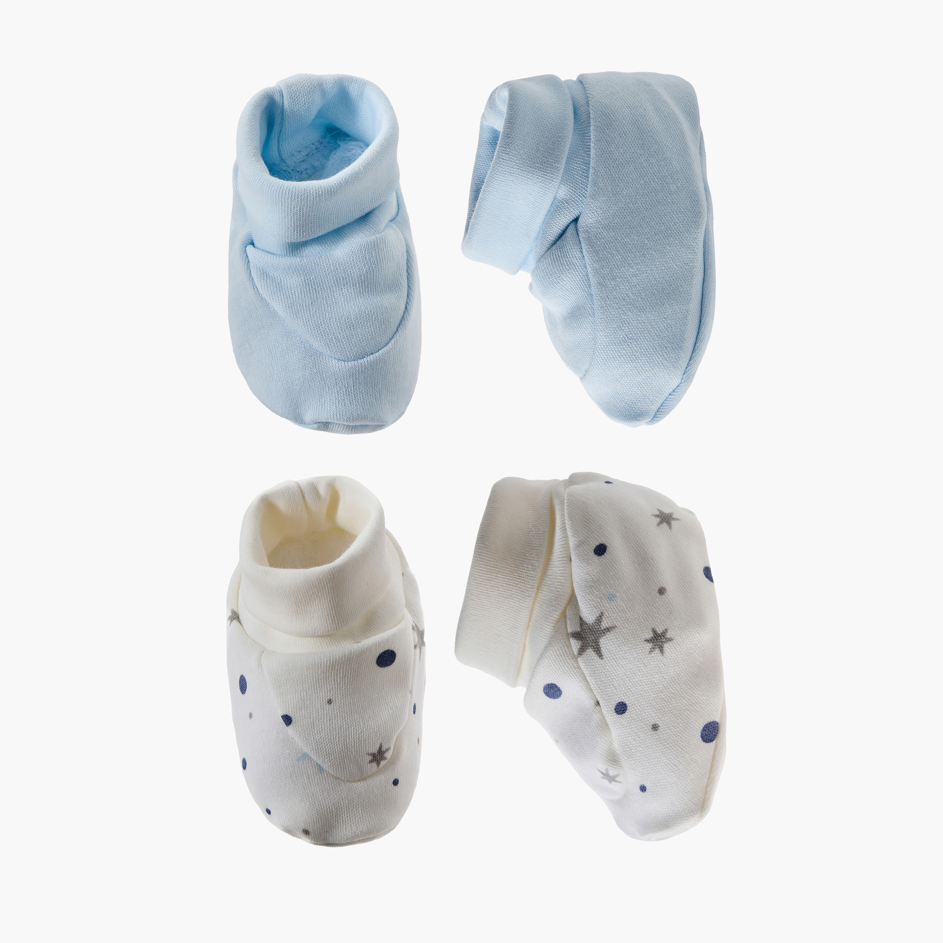 Pack of 2 Juniors Booties with Cuffed Hem- Assorted Print-baby-boys-shoes-booties-image-1