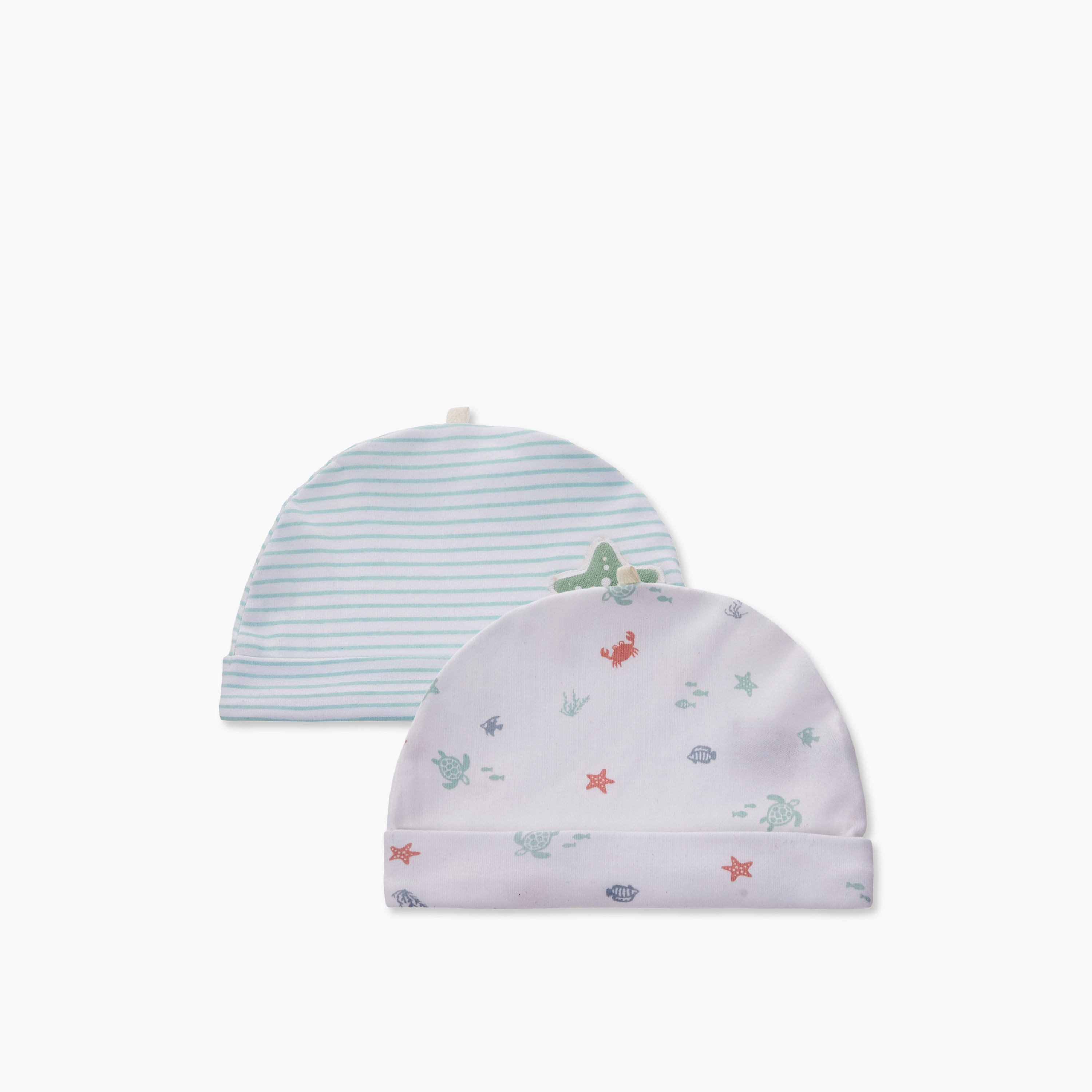 قبعتان بطبعة مائية من جونيورز - طقم قطعتين-baby-girls-accessories-caps-image-1