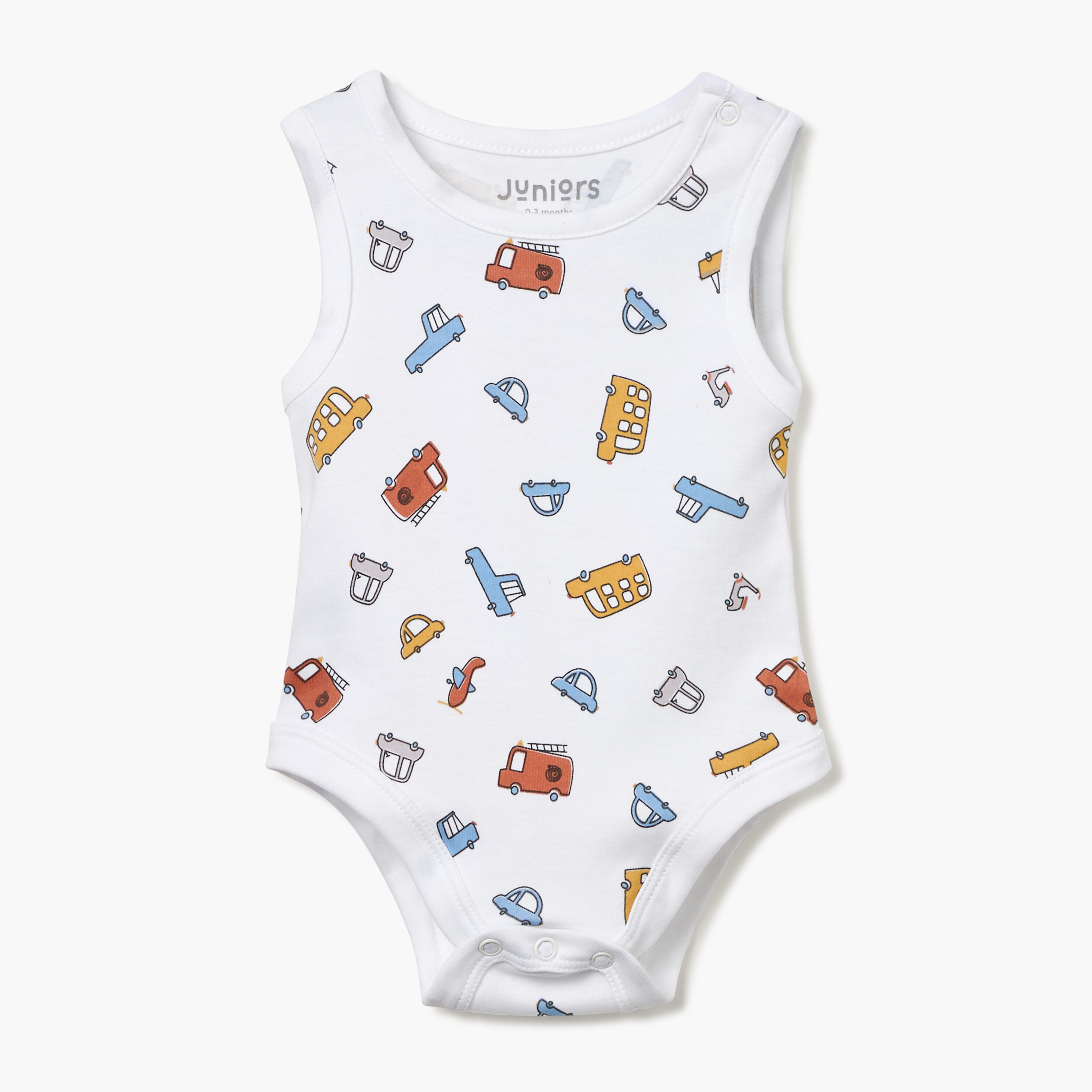 Juniors Printed Sleeveless Bodysuit - Set of 2-baby-boys-clothing-bodysuits-image-2