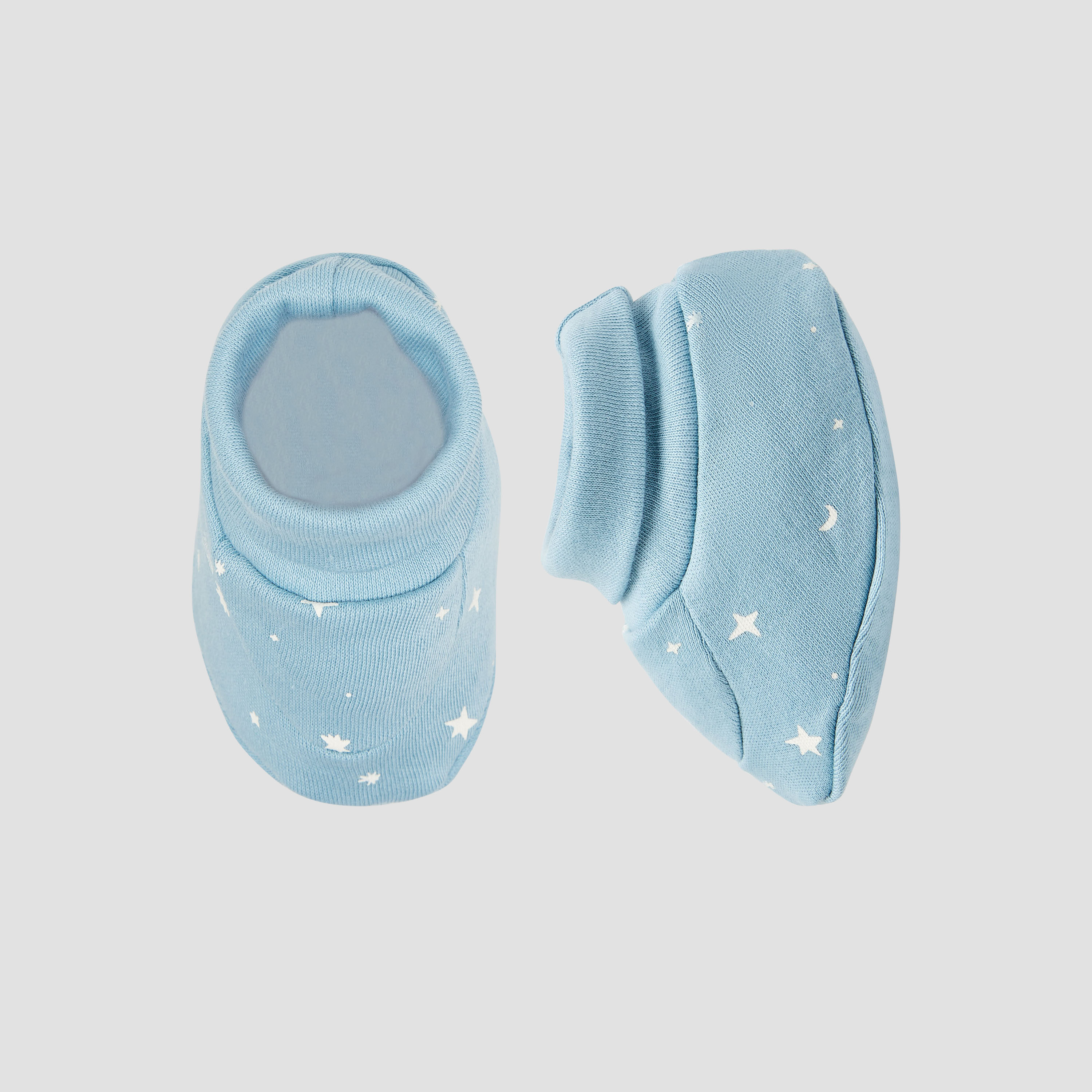 Pack of 2 Juniors Booties with Cuffed Hem, Assorted Print-baby-boys-shoes-booties-image-2