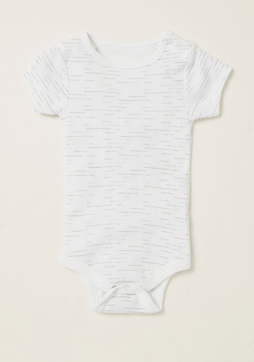 Juniors Printed Bodysuit with Short Sleeves - Set of 5-Multipacks-image-2