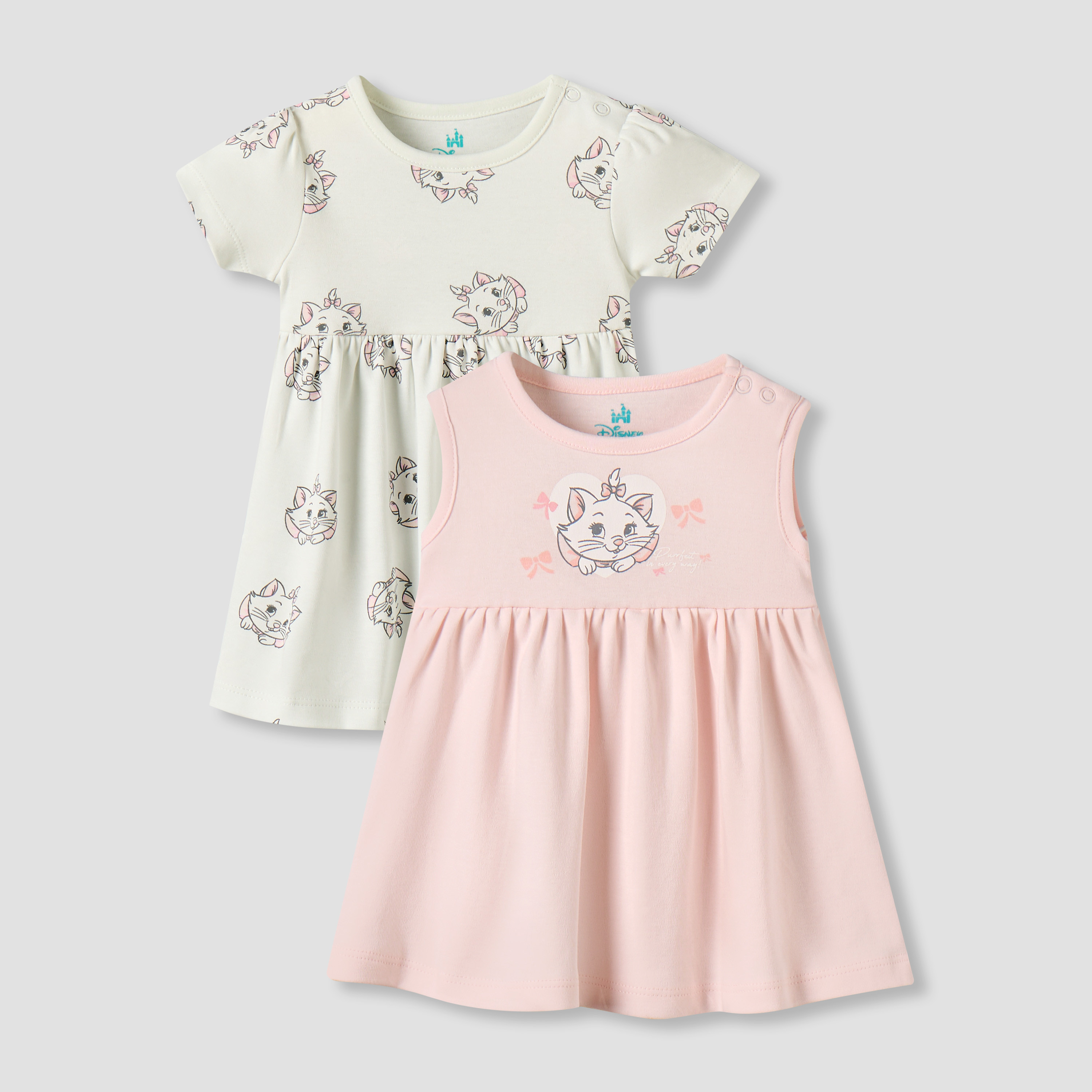 Pack of 2 Disney Round Neck A-line Dress with Marie Print-baby-girls-clothing-dressesandjumpsuits-image-1