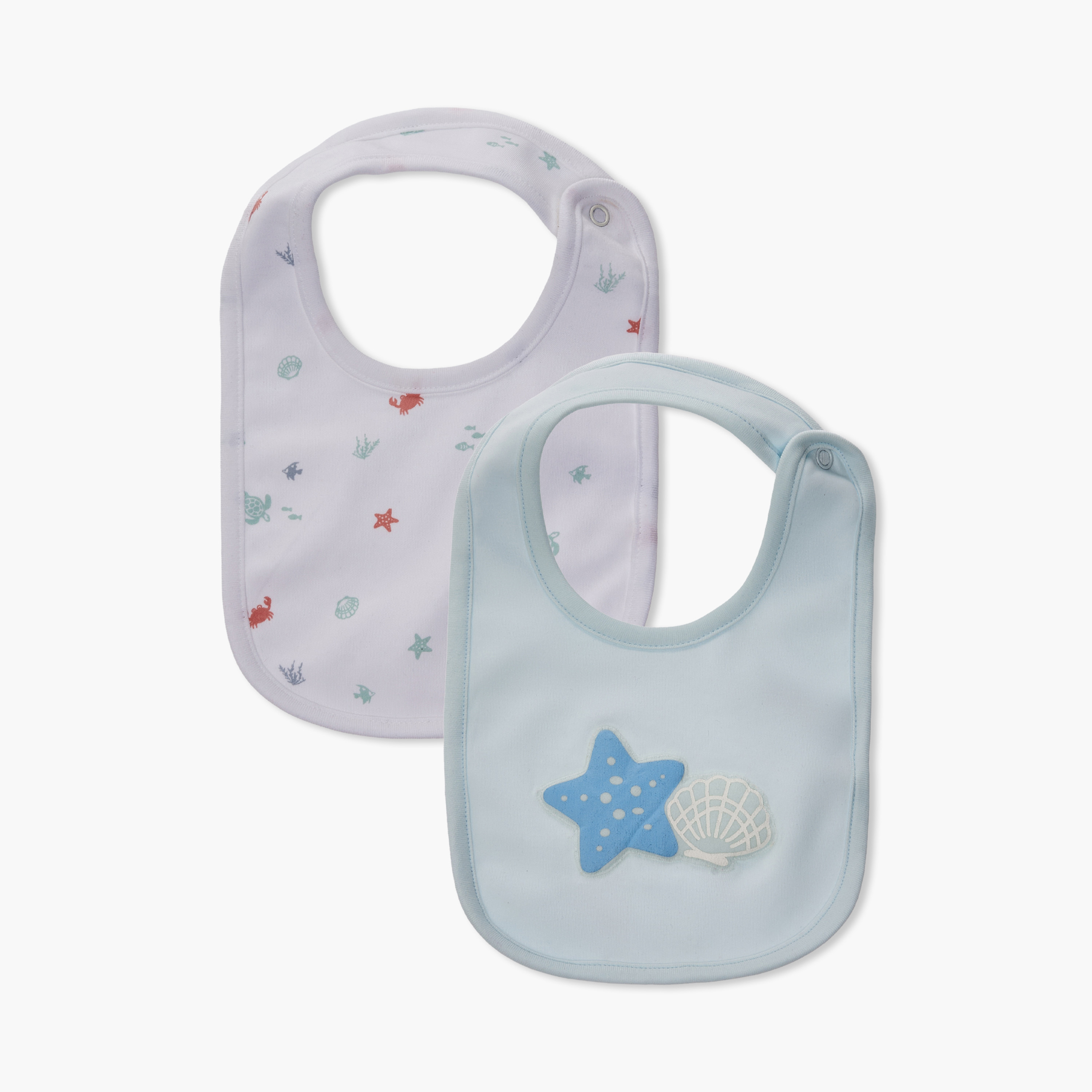 Pack of 2 Juniors Baby Bib with Aquatic Print-baby-feeding-bibs-image-1