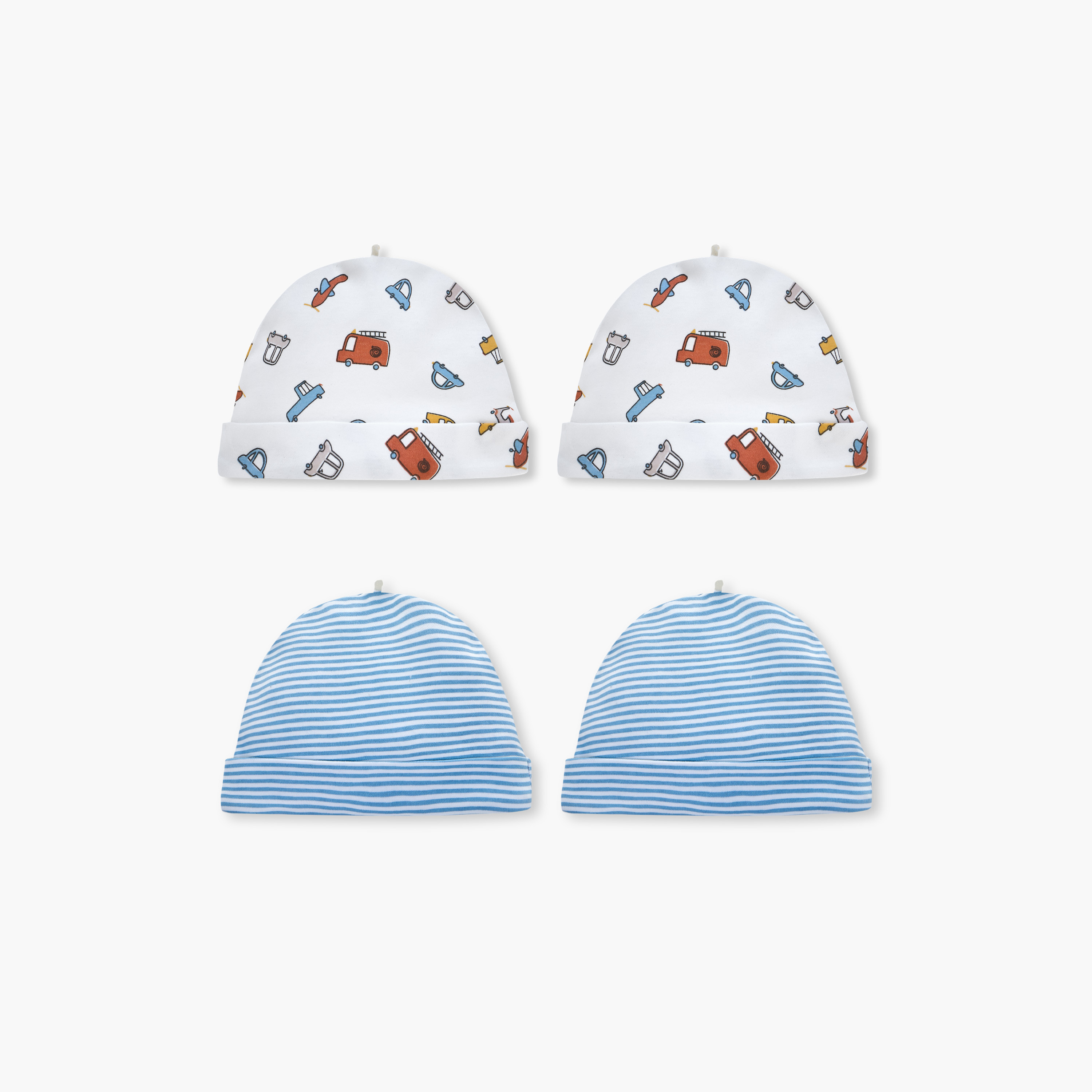 Juniors Printed Beanie - Set of 2-baby-boys-accessories-caps-image-1