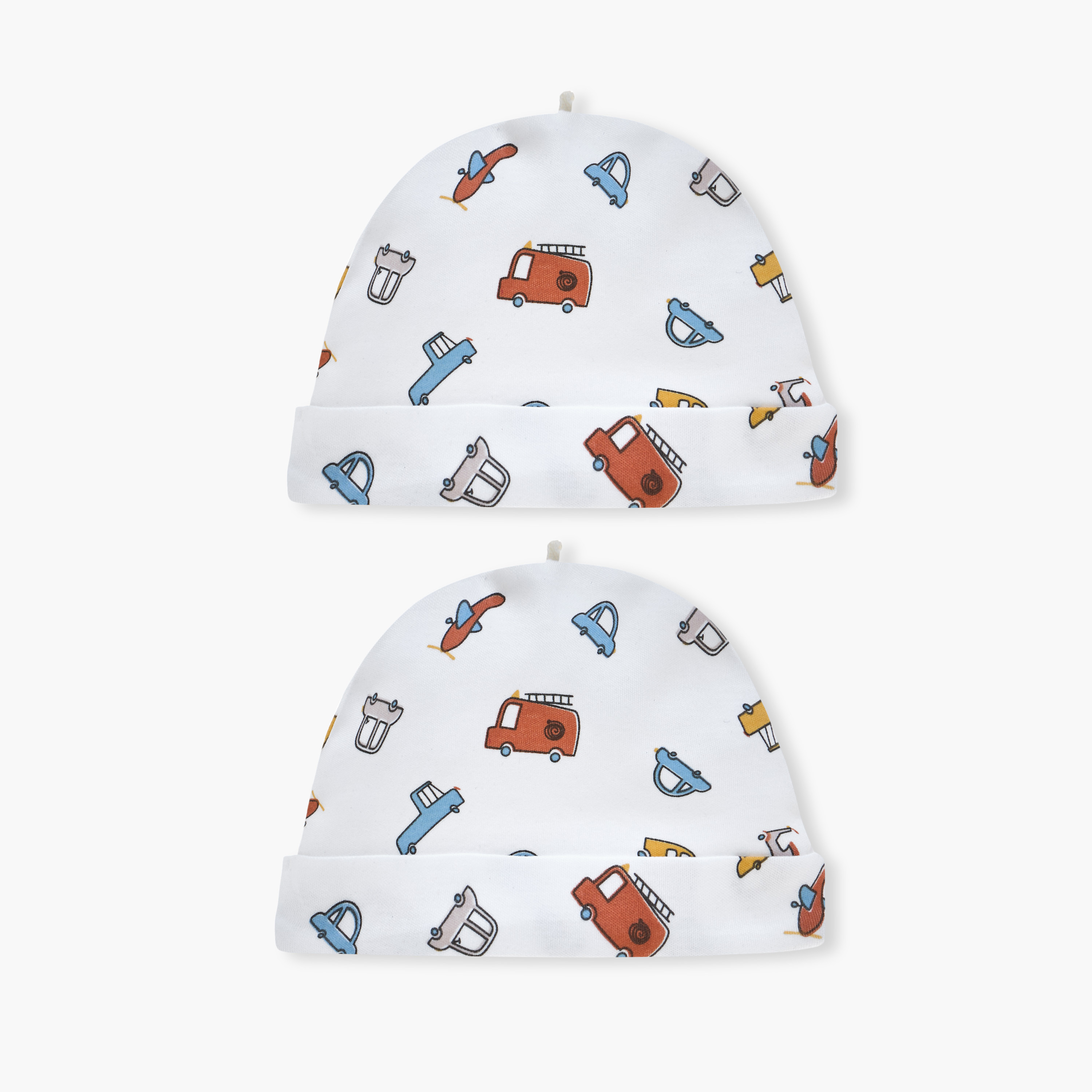 Juniors Printed Beanie - Set of 2-baby-boys-accessories-caps-image-2