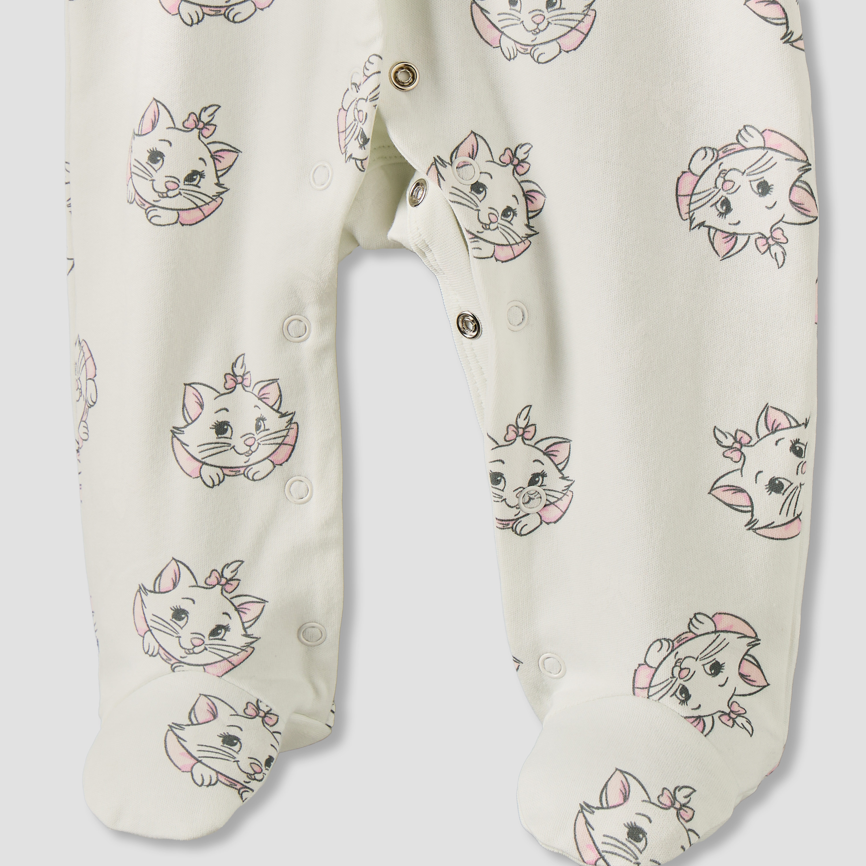 Pack of 2 Disney Cotton Round Neck Long Sleeves Sleepsuit with Marie Print-baby-girls-clothing-nightwear-sleepsuits-image-6