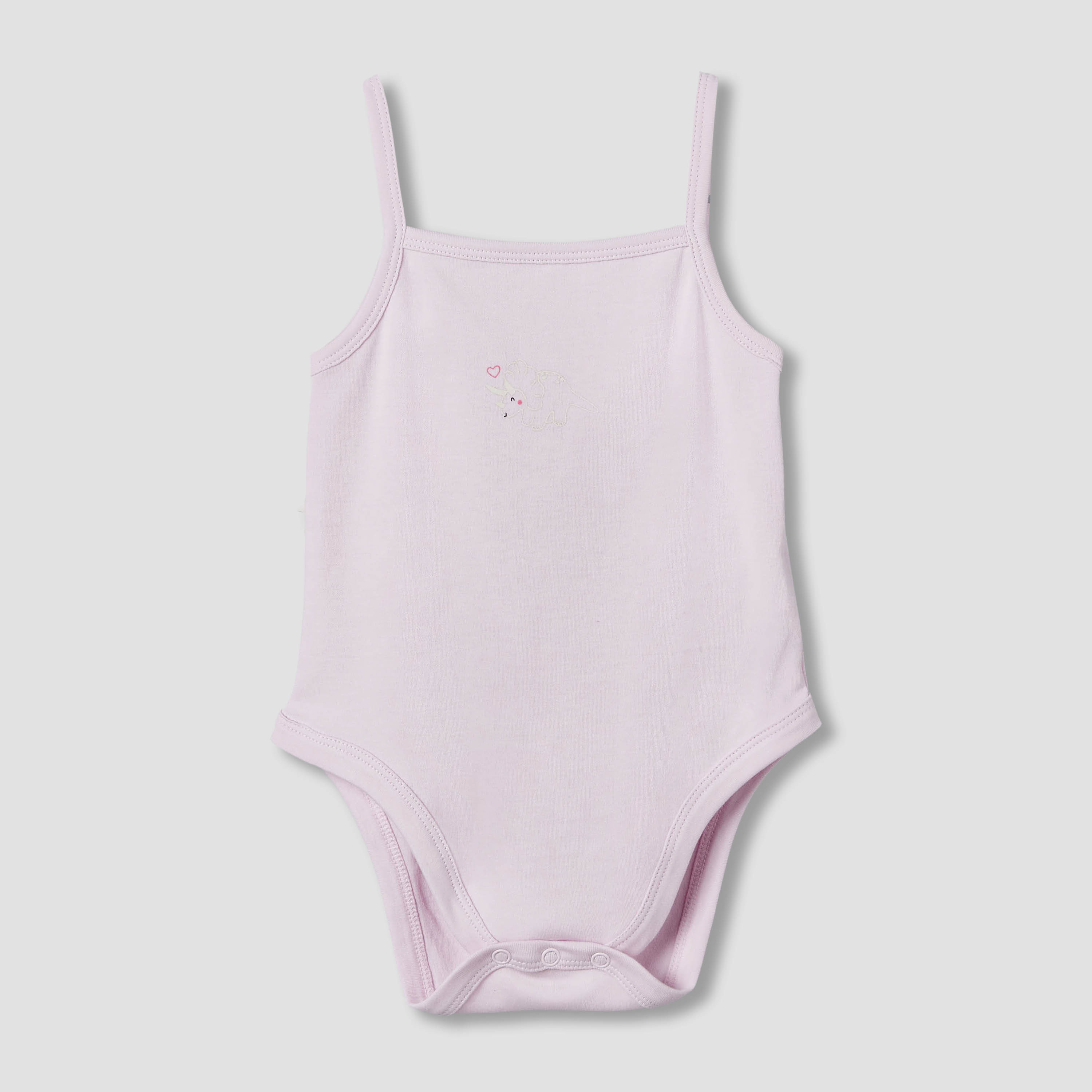 Pack of 3 Juniors Cotton Strappy Bodysuit with Dinosaur Print-baby-girls-clothing-bodysuits-image-5