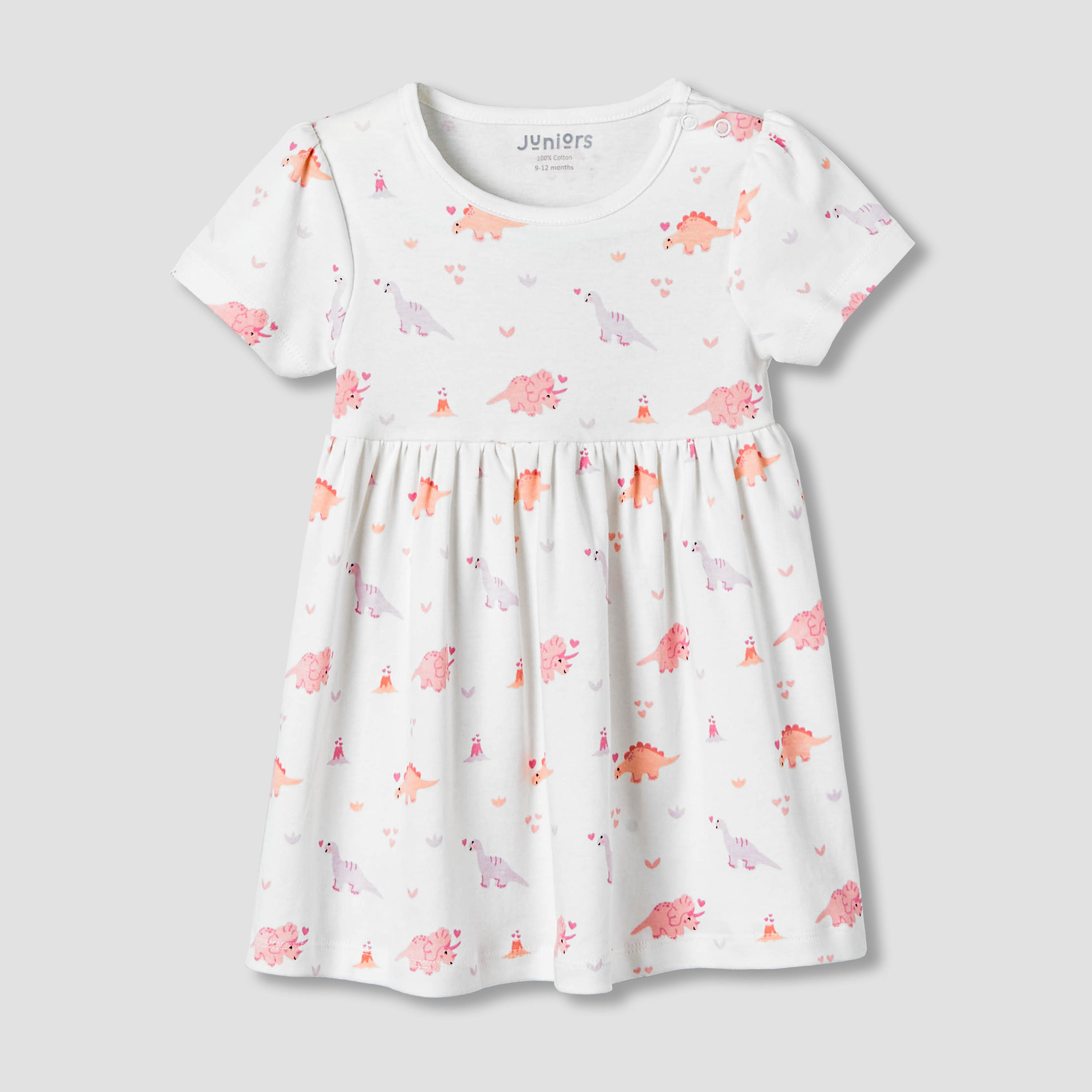 فستان بقصّة إيه لاين وياقة مستديرة بطبعات من جونيورز - طقم من قطعتين-baby-girls-clothing-dressesandjumpsuits-image-3