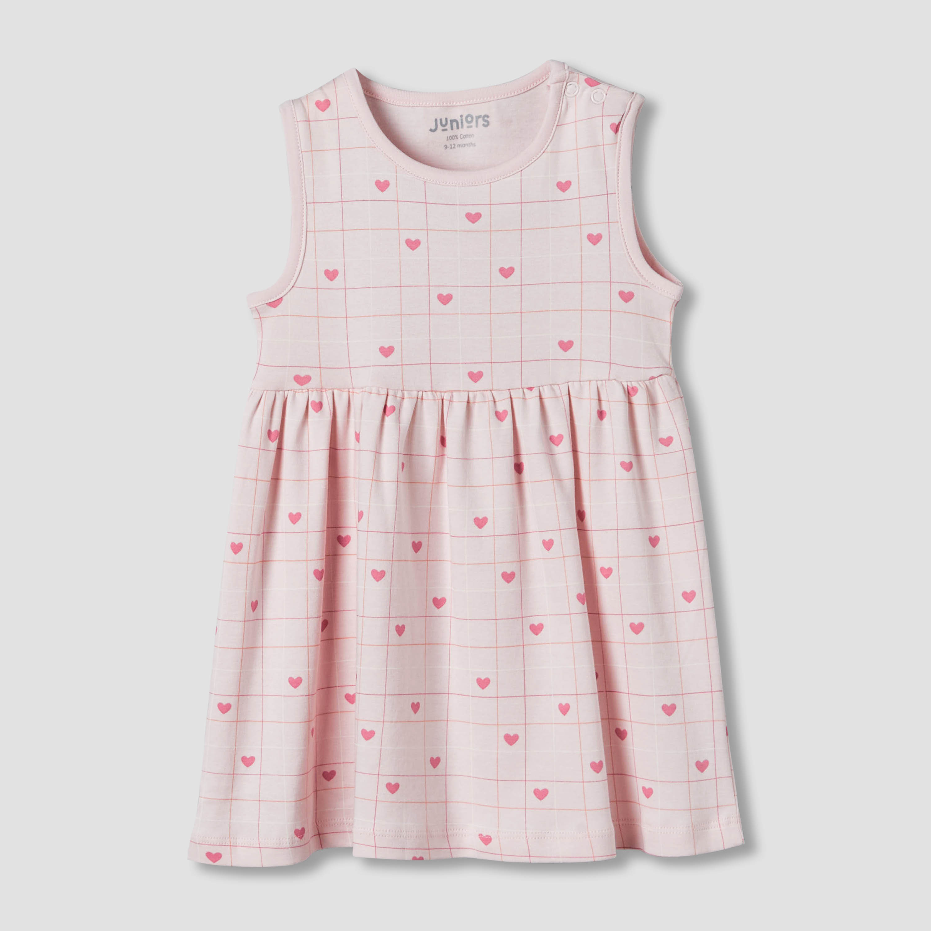 فستان بقصّة إيه لاين وياقة مستديرة بطبعات من جونيورز - طقم من قطعتين-baby-girls-clothing-dressesandjumpsuits-image-4