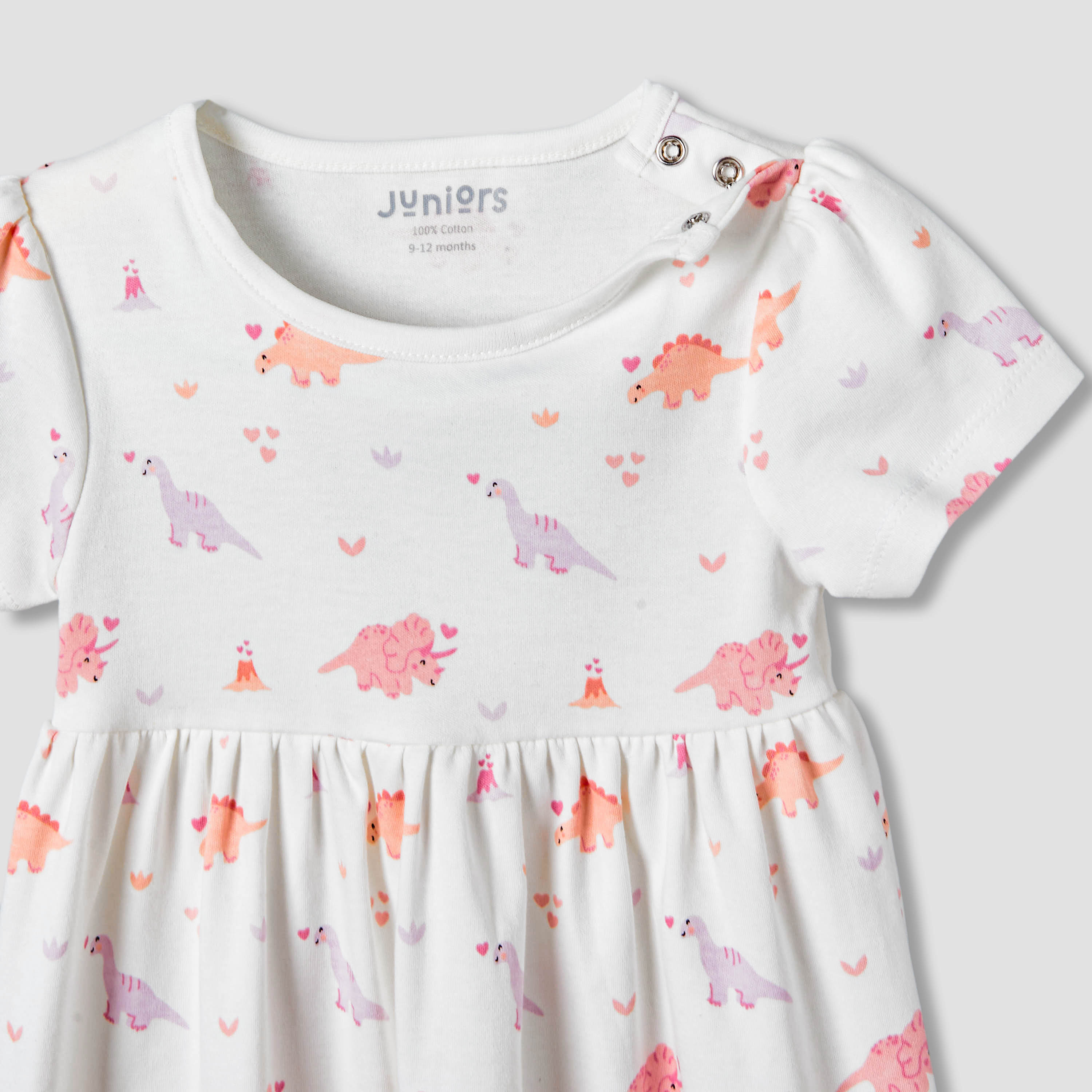 فستان بقصّة إيه لاين وياقة مستديرة بطبعات من جونيورز - طقم من قطعتين-baby-girls-clothing-dressesandjumpsuits-image-5