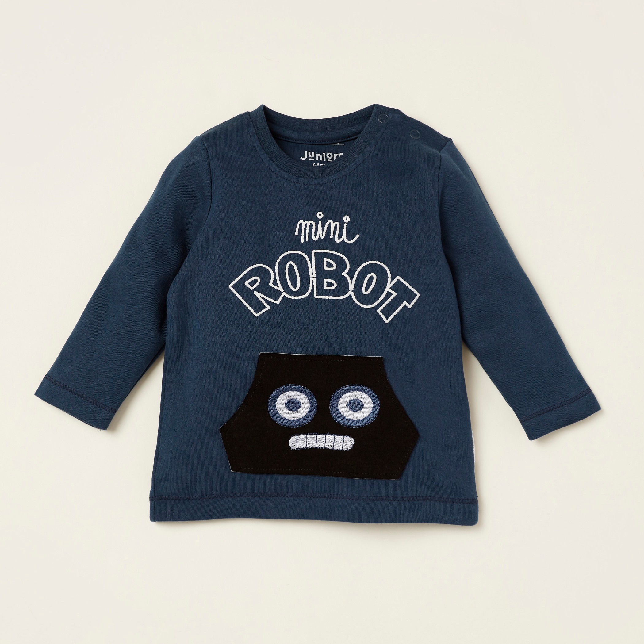 Juniors Embroidered T-shirt and Striped Pyjama Set-baby-boys-clothing-nightwear-pyjamasets-image-2