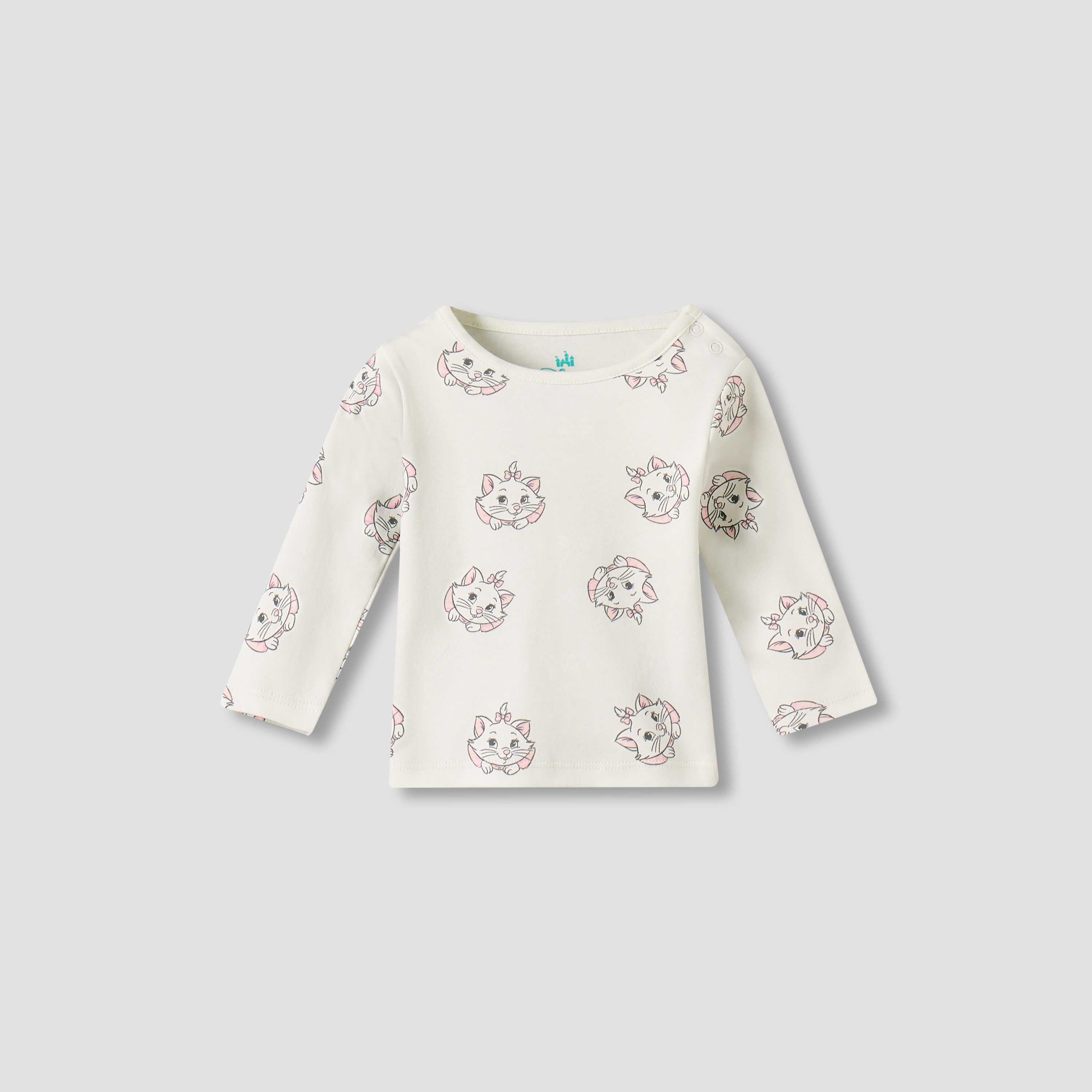 Pack of 2 Disney Cotton Round Neck Long Sleeves Pyjama Set with Marie Print-baby-girls-clothing-nightwear-pyjamasets-image-2
