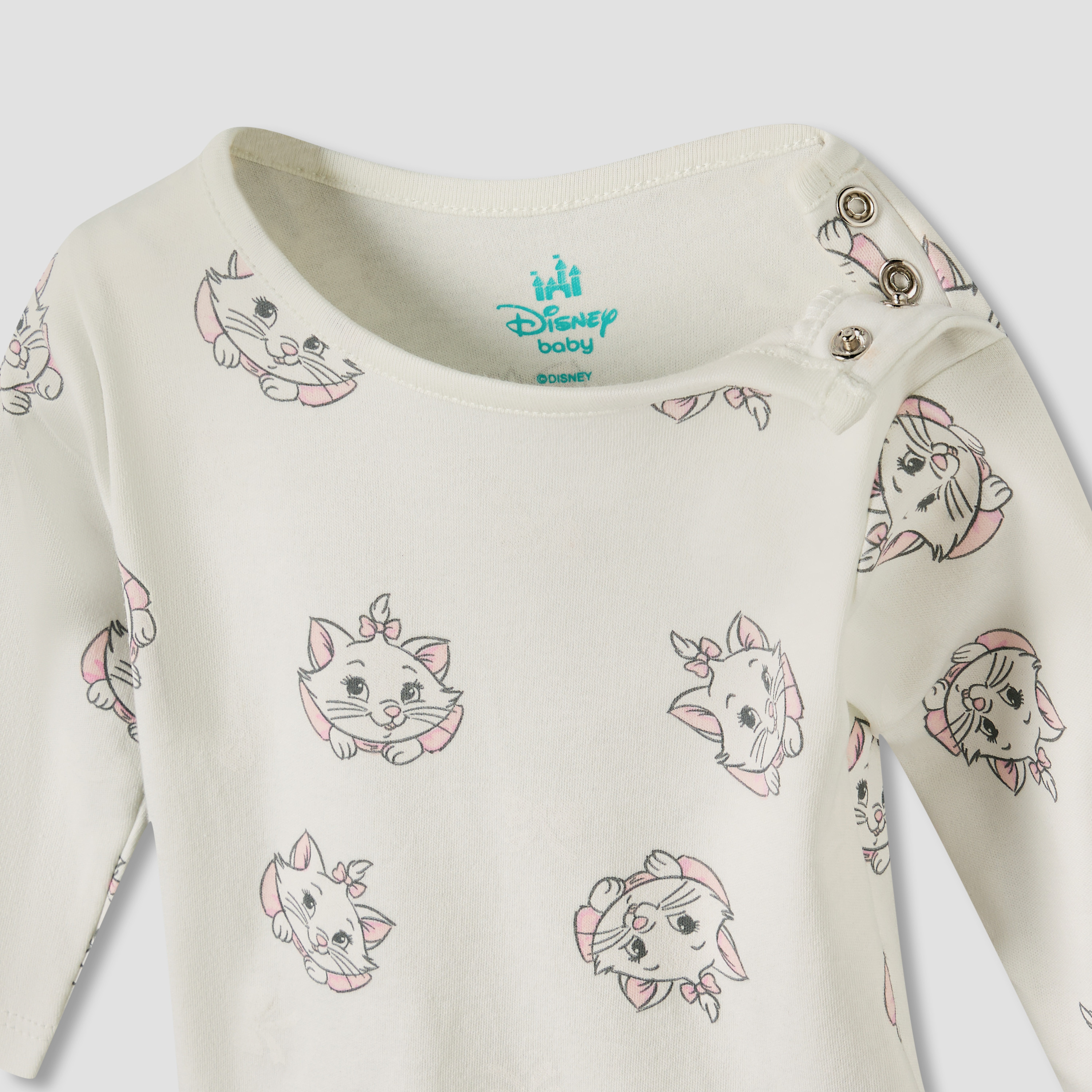 Pack of 2 Disney Cotton Round Neck Long Sleeves Pyjama Set with Marie Print-baby-girls-clothing-nightwear-pyjamasets-image-6