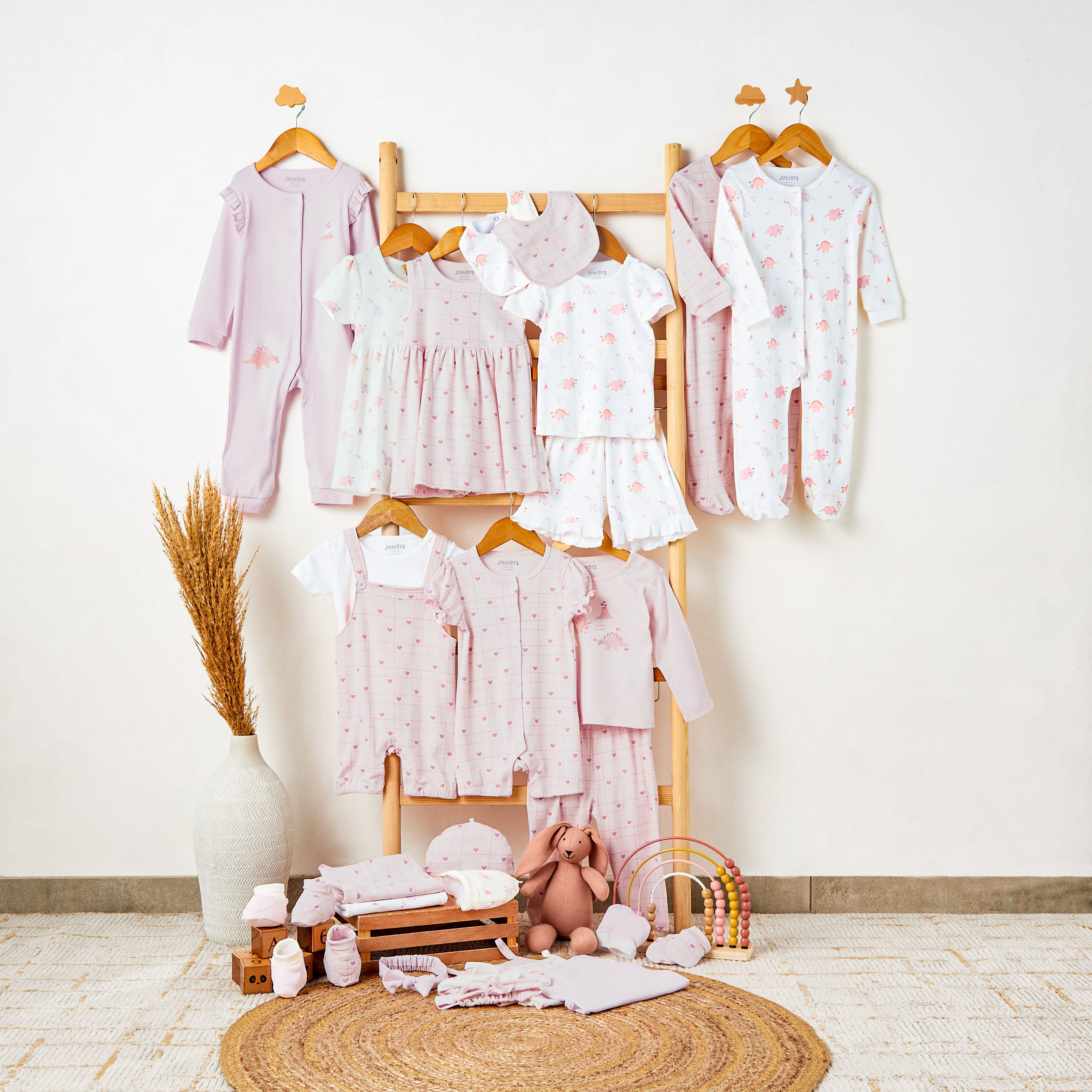 Pack of 2 Juniors Cotton Round Neck Long Sleeves Sleepsuit with Print-baby-girls-clothing-nightwear-sleepsuits-image-7
